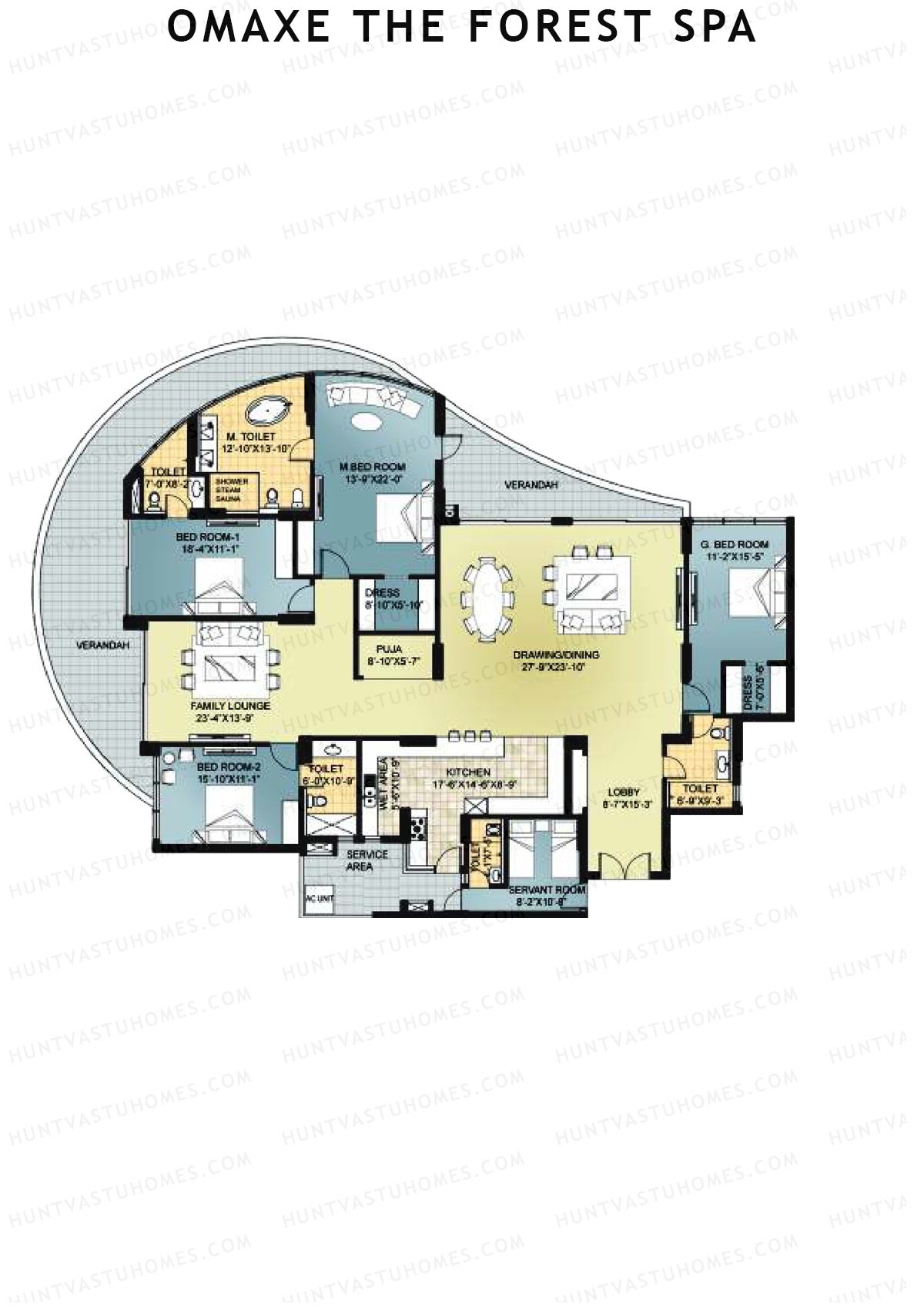 Omaxe The Forest Spa Palace B Unit 2 Floor Plan