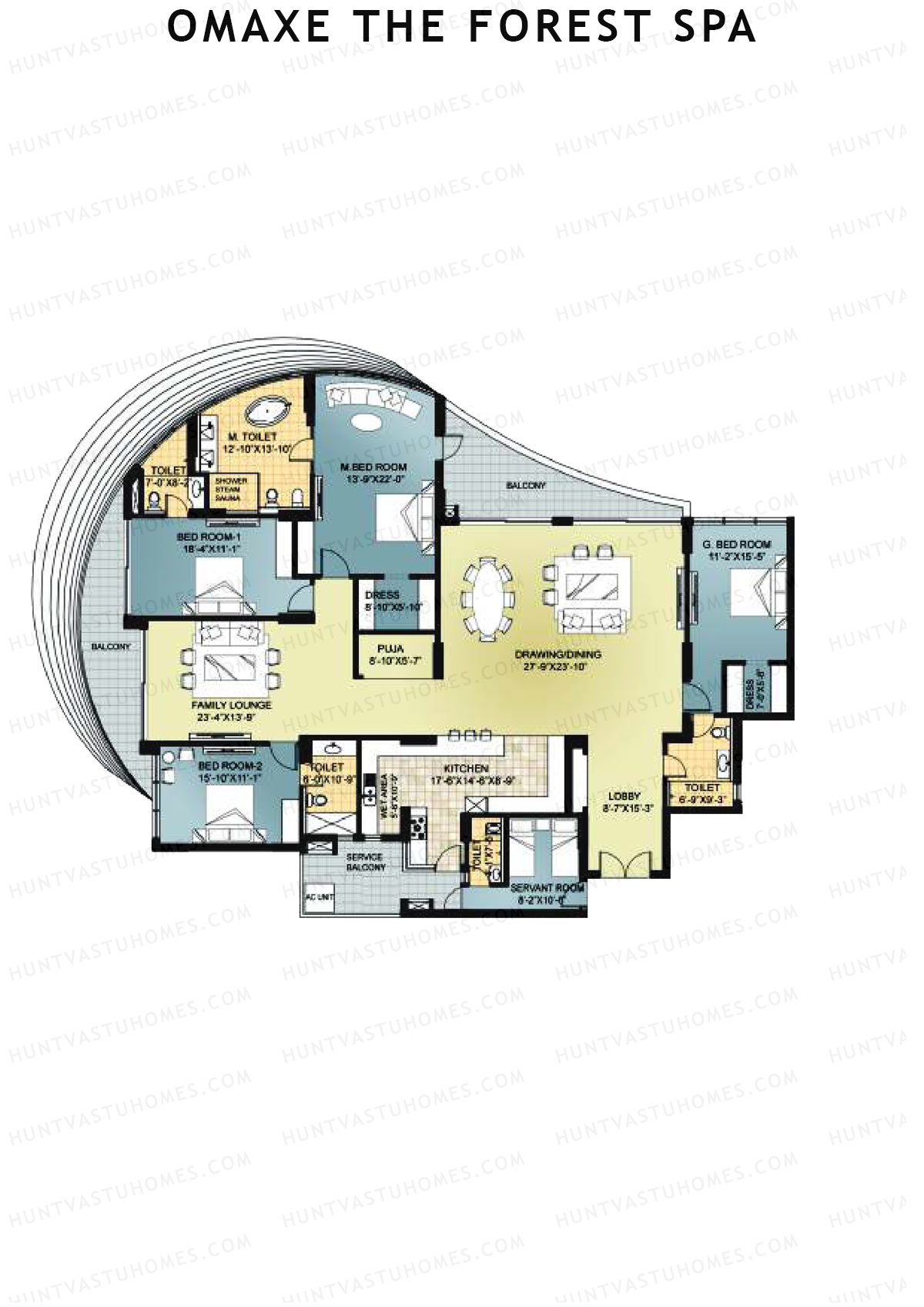 Omaxe The Forest Spa Palace B Unit 2 Floor Plan