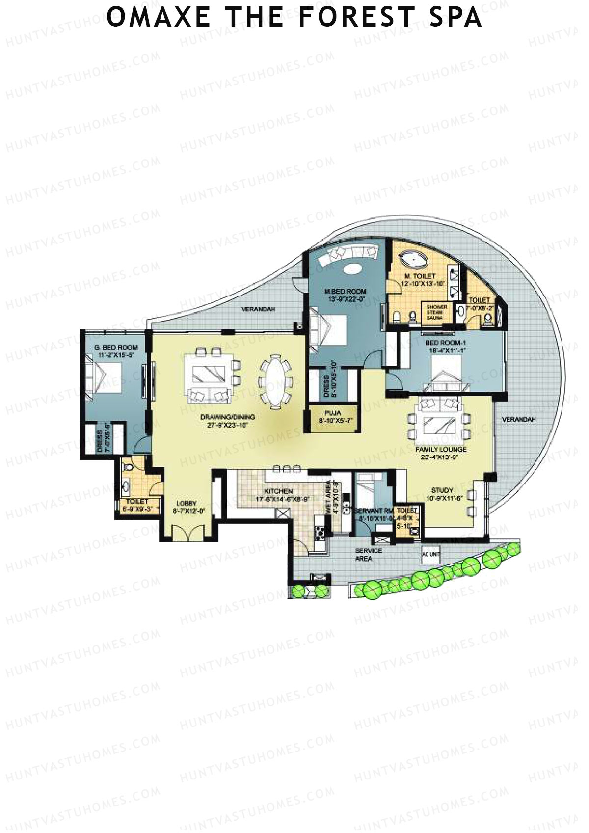 Omaxe The Forest Spa Palace B Unit 3 Floor Plan