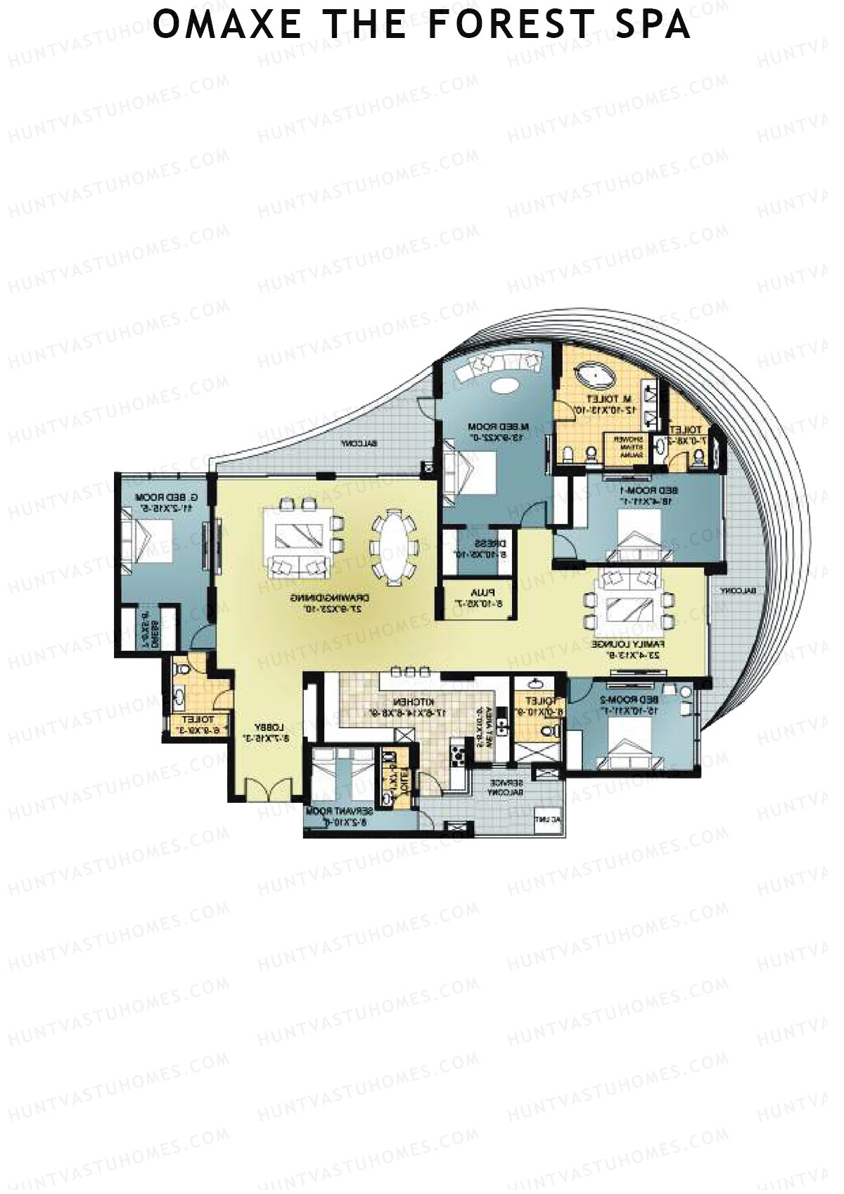 Omaxe The Forest Spa Palace B Unit 3 Floor Plan