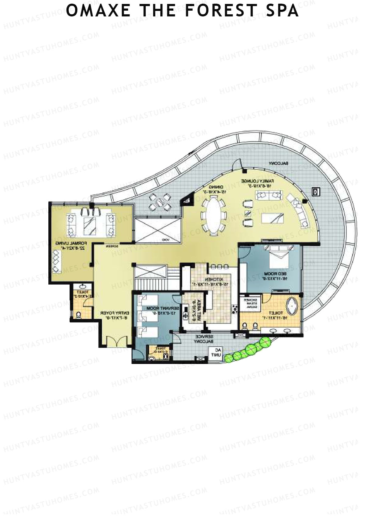 Omaxe The Forest Spa Palace B Unit 3 Type (Penthouse) Floor Plan