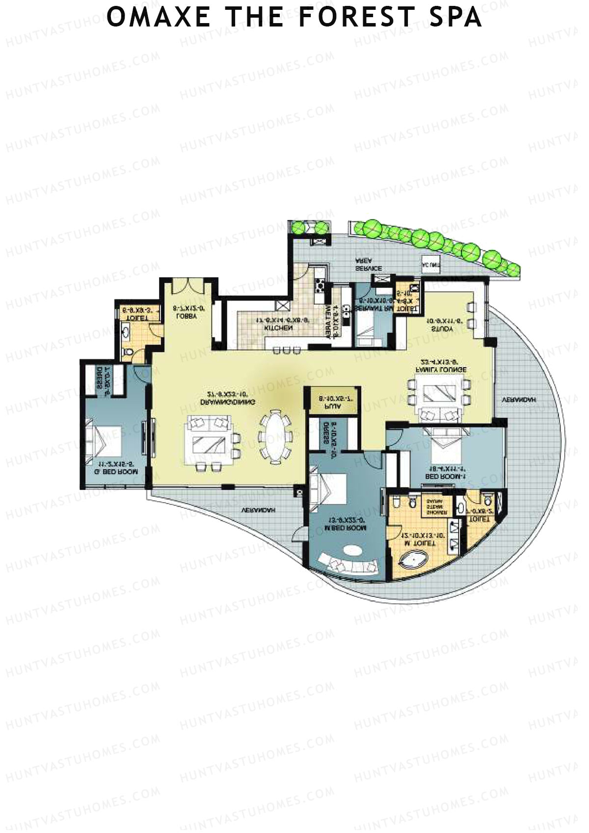 Omaxe The Forest Spa Palace B Unit 4 Floor Plan