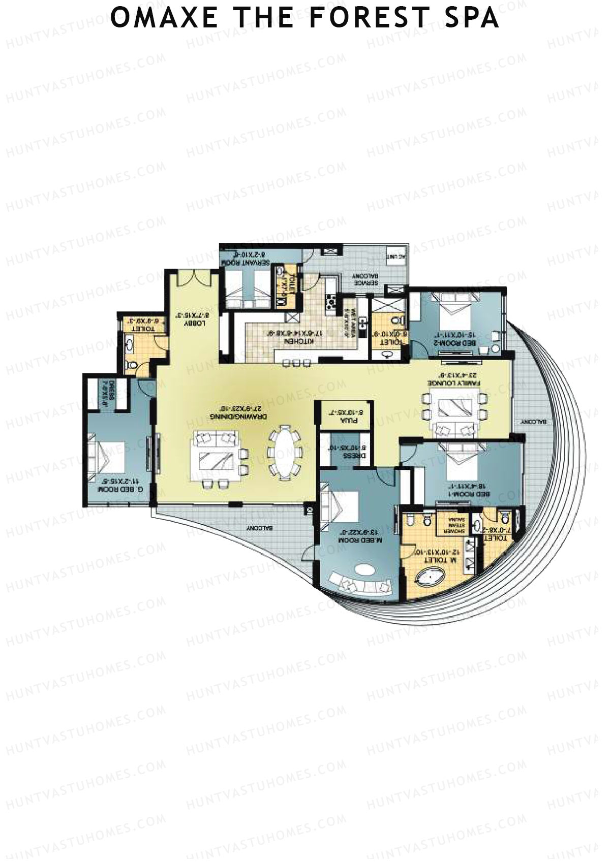 Omaxe The Forest Spa Palace B Unit 4 Floor Plan