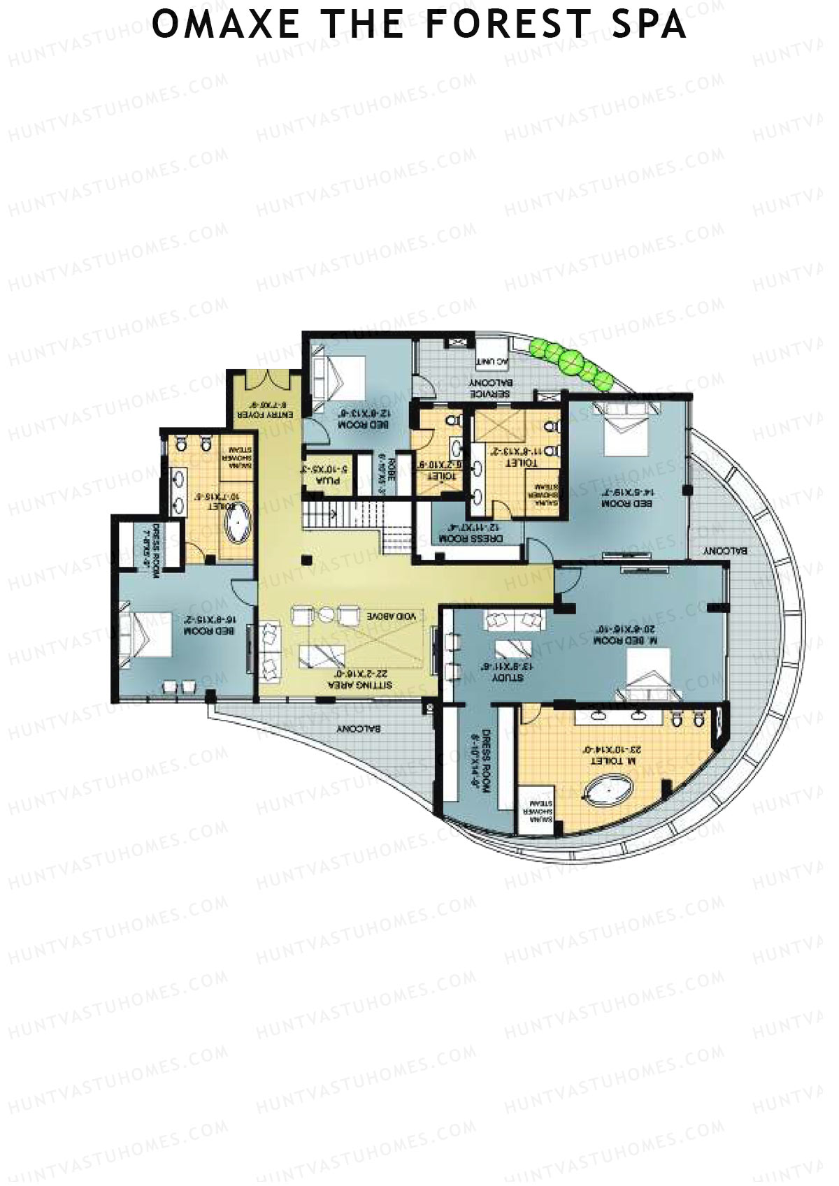 Omaxe The Forest Spa Palace B Unit 4 Type (Penthouse) Floor Plan