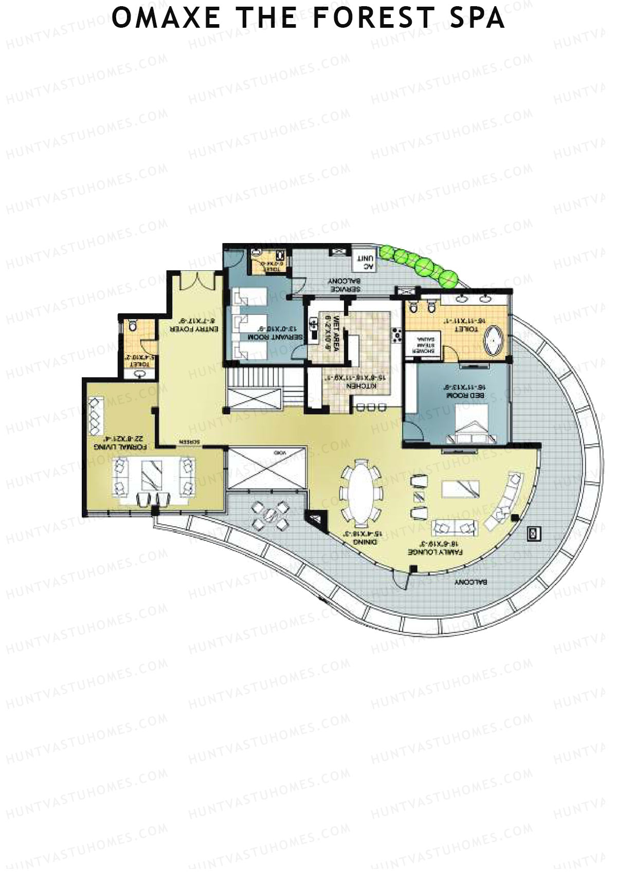Omaxe The Forest Spa Palace B Unit 4 Type (Penthouse) Floor Plan