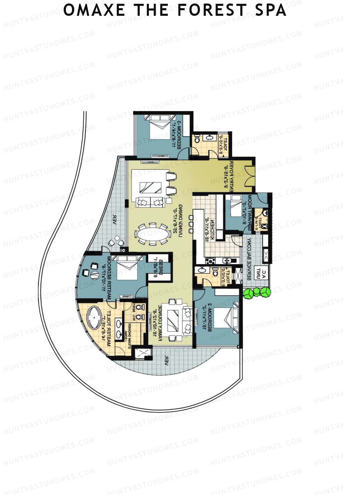 Omaxe The Forest Spa Palace C Unit 1 Floor Plan