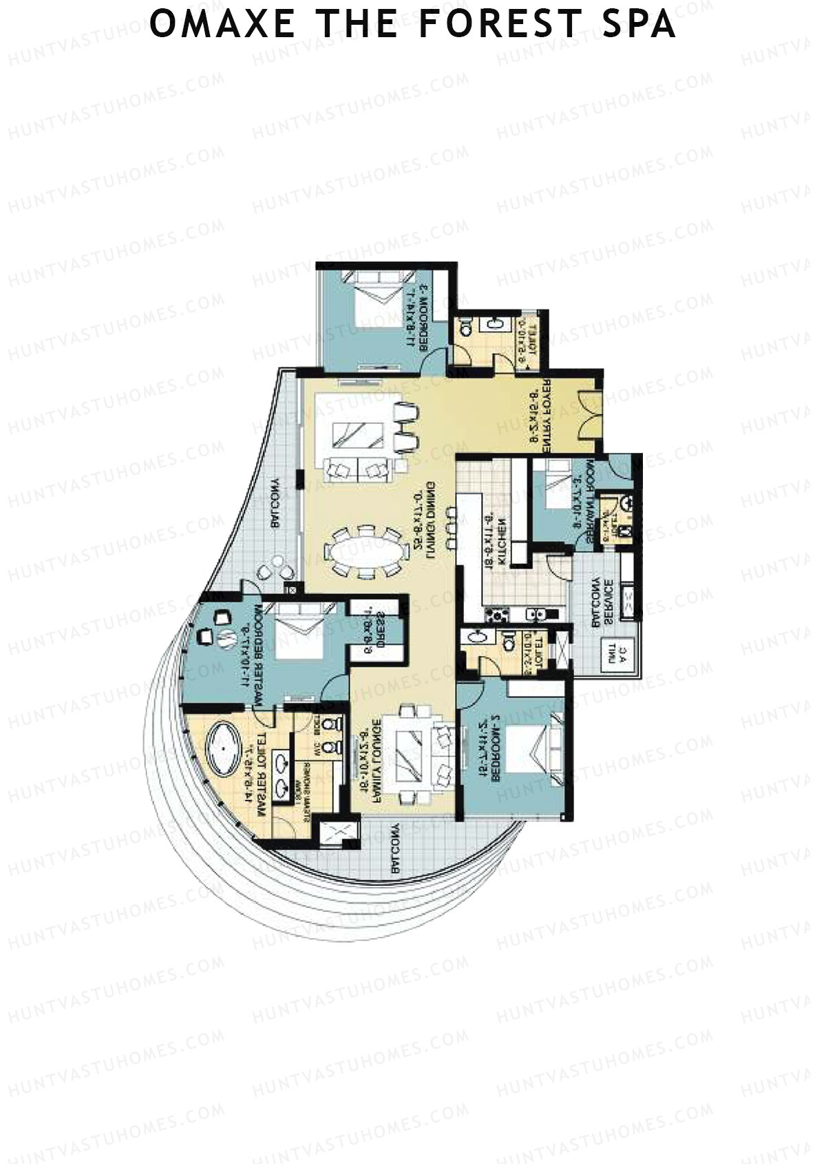 Omaxe The Forest Spa Palace C Unit 1 Floor Plan