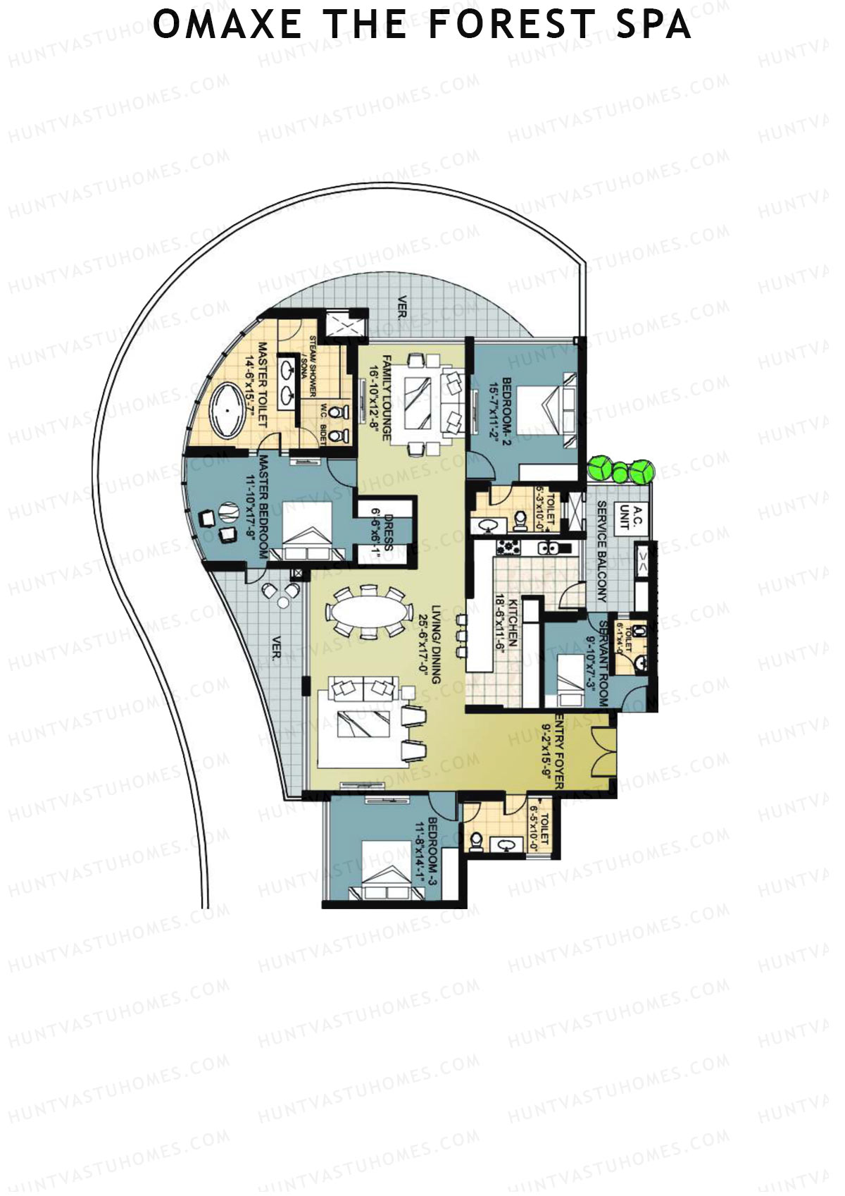 Omaxe The Forest Spa Palace C Unit 2 Floor Plan
