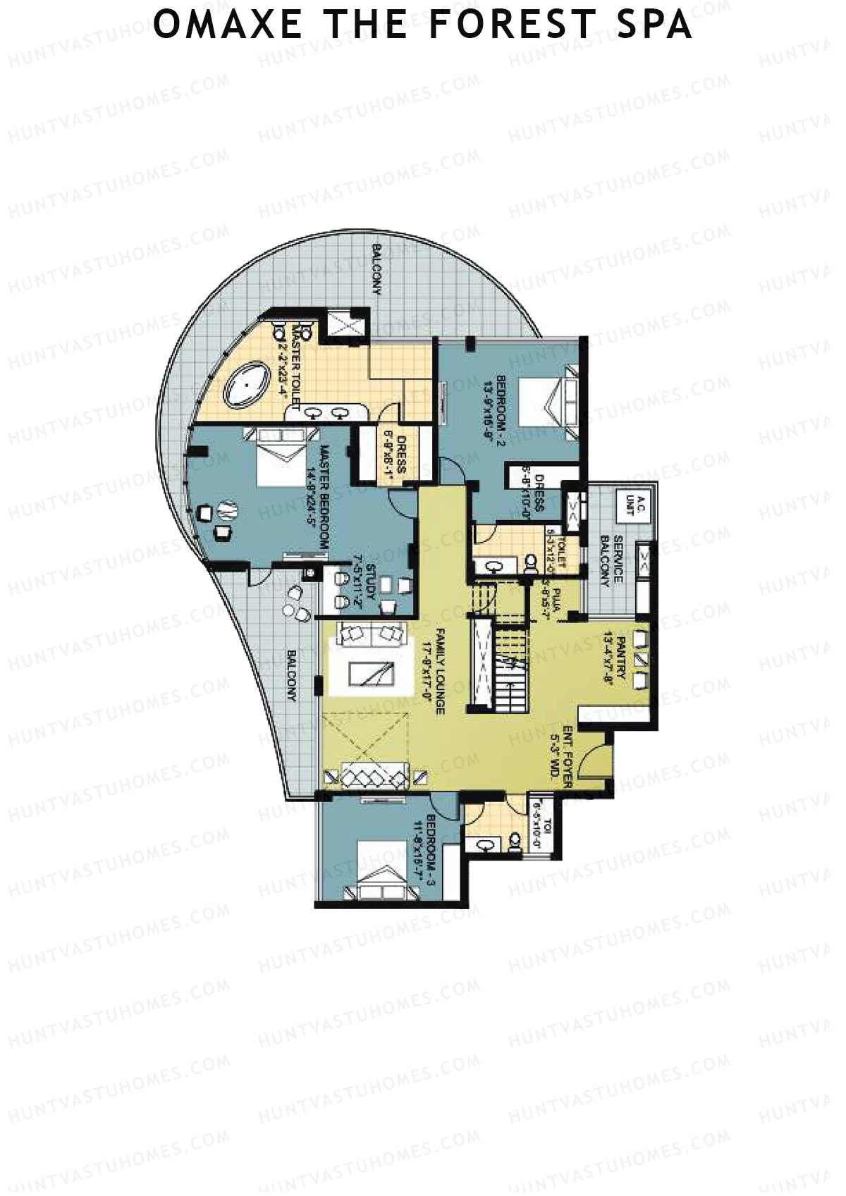 Omaxe The Forest Spa Palace C Unit 2 Type (Penthouse) Floor Plan