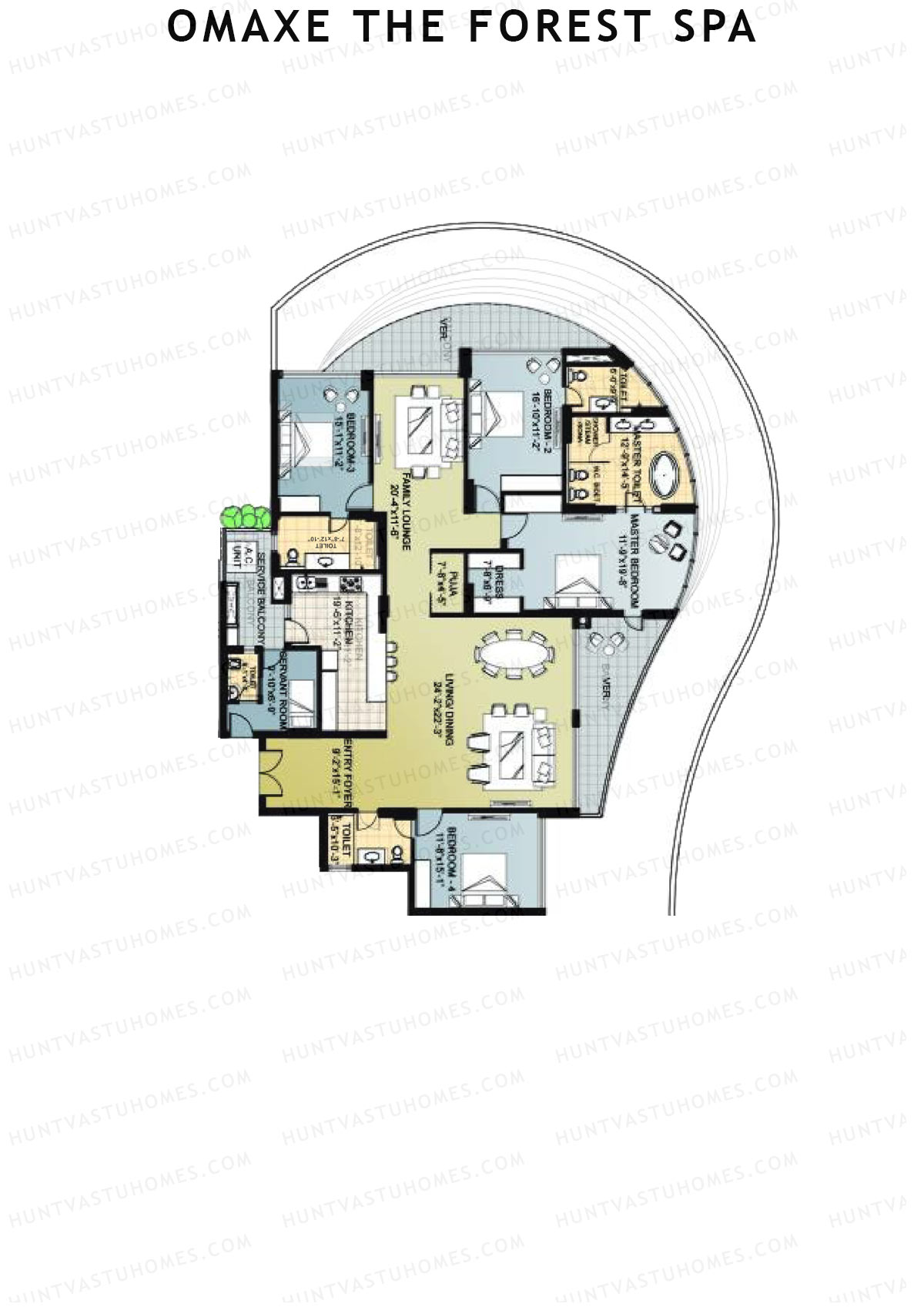 Omaxe The Forest Spa Palace C Unit 3 Floor Plan