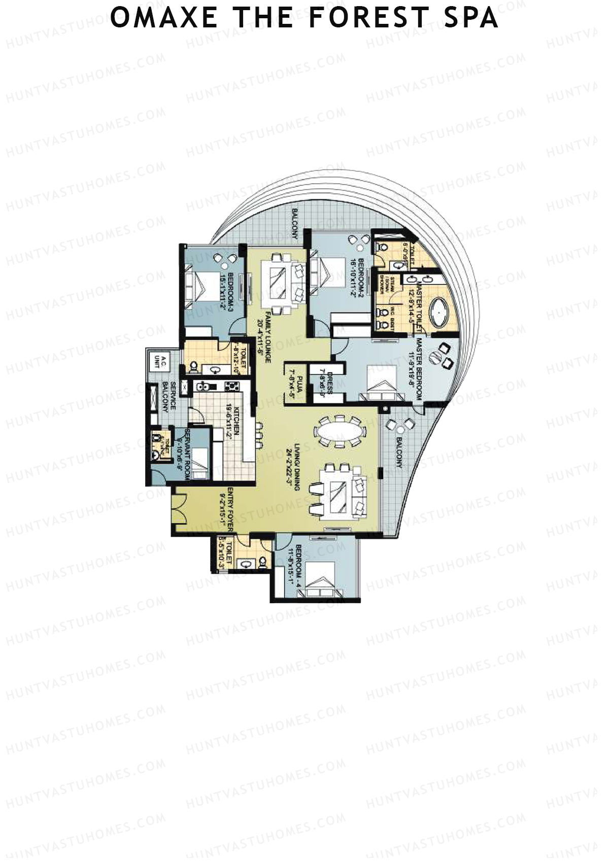 Omaxe The Forest Spa Palace C Unit 3 Floor Plan