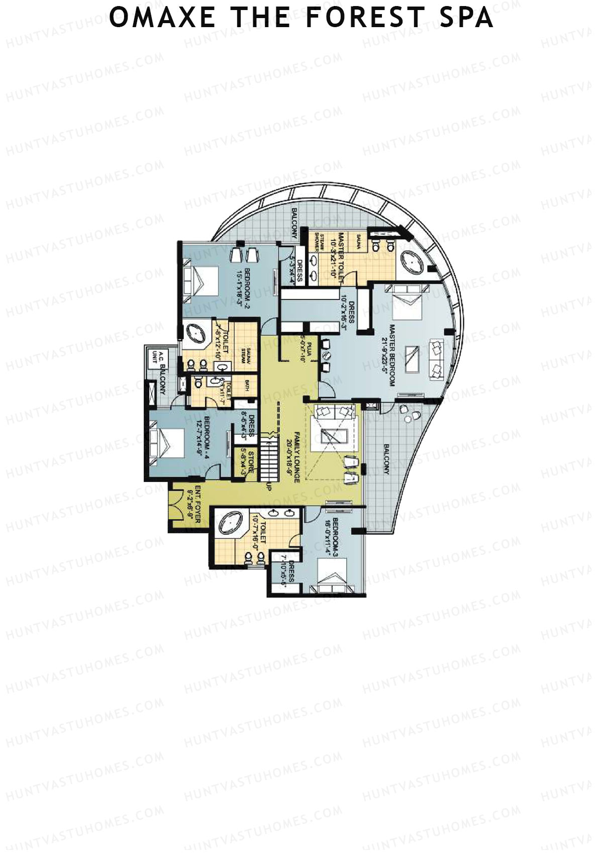 Omaxe The Forest Spa Palace C Unit 3 Type (Penthouse) Floor Plan