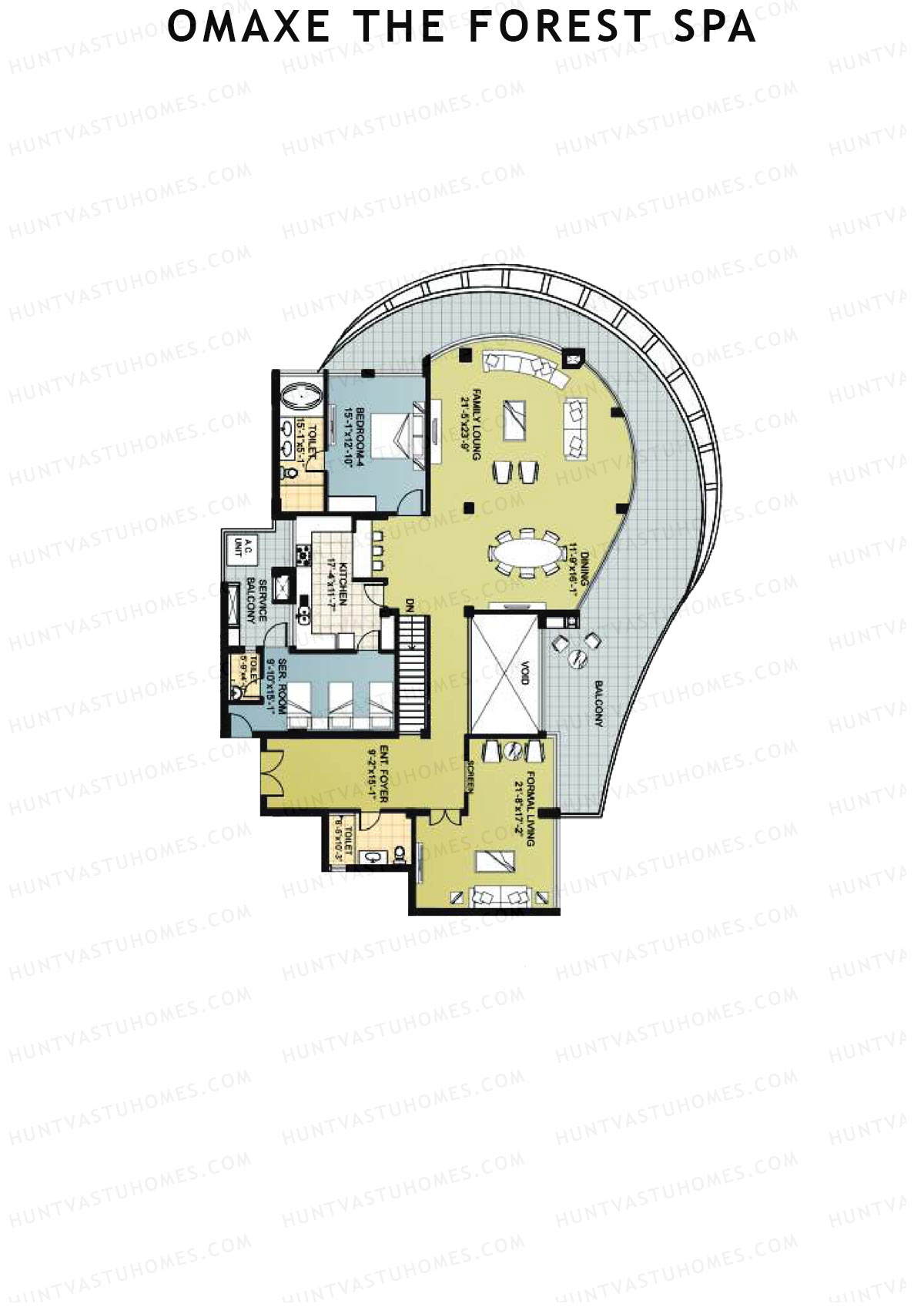 Omaxe The Forest Spa Palace C Unit 3 Type (Penthouse) Floor Plan