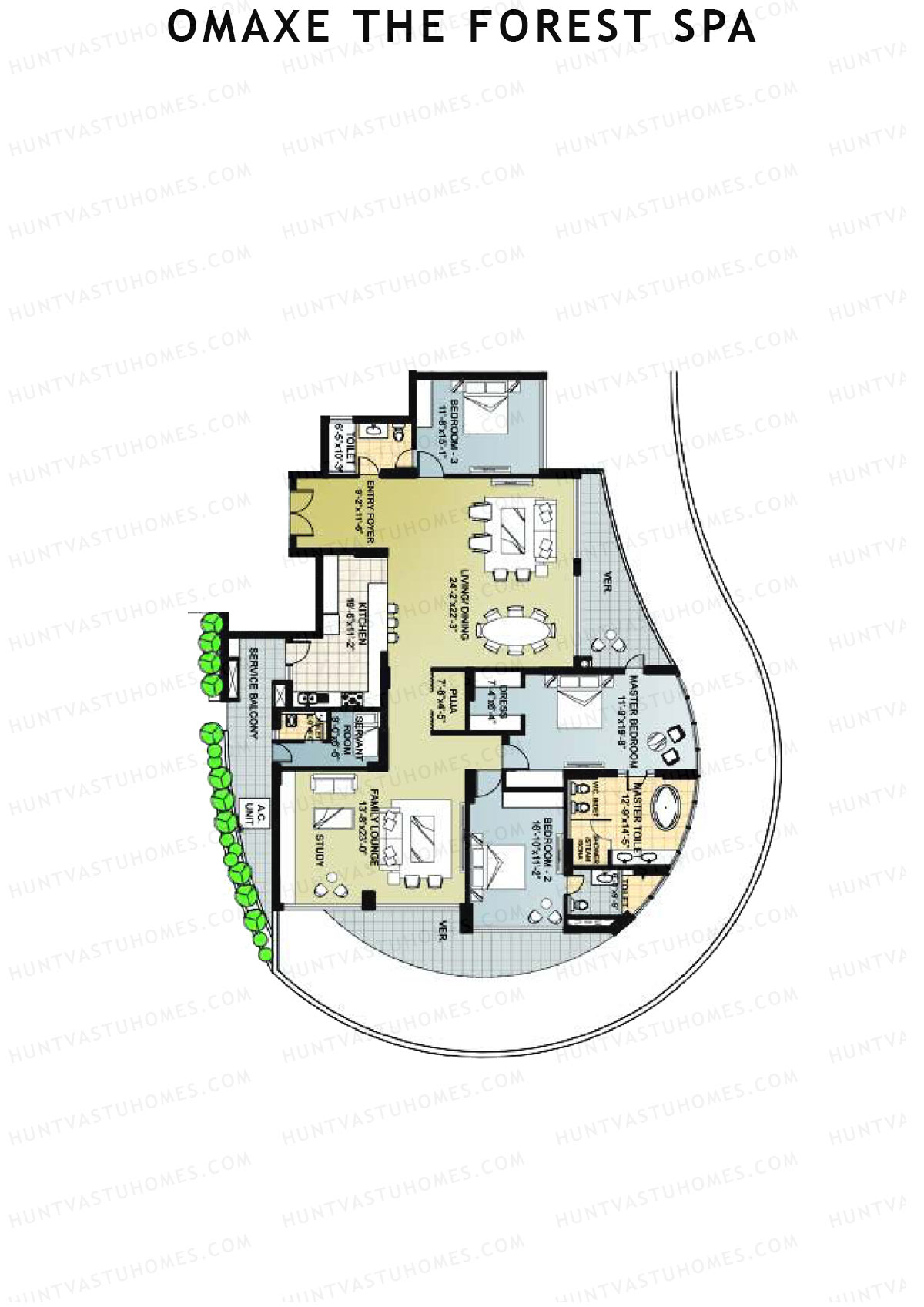 Omaxe The Forest Spa Palace C Unit 4 Floor Plan