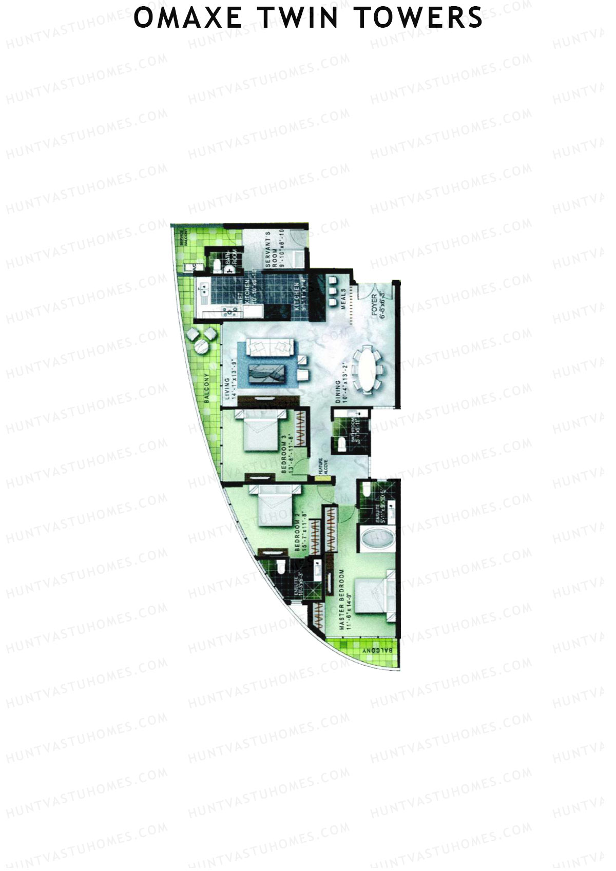 Omaxe Twin Towers Petronas Unit 1 Floor Plan