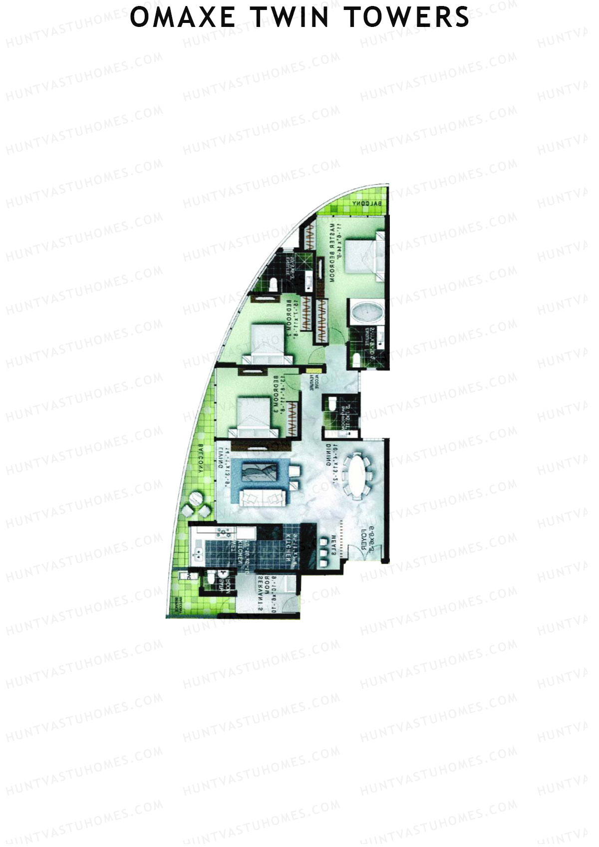 Omaxe Twin Towers Petronas Unit 2 Floor Plan