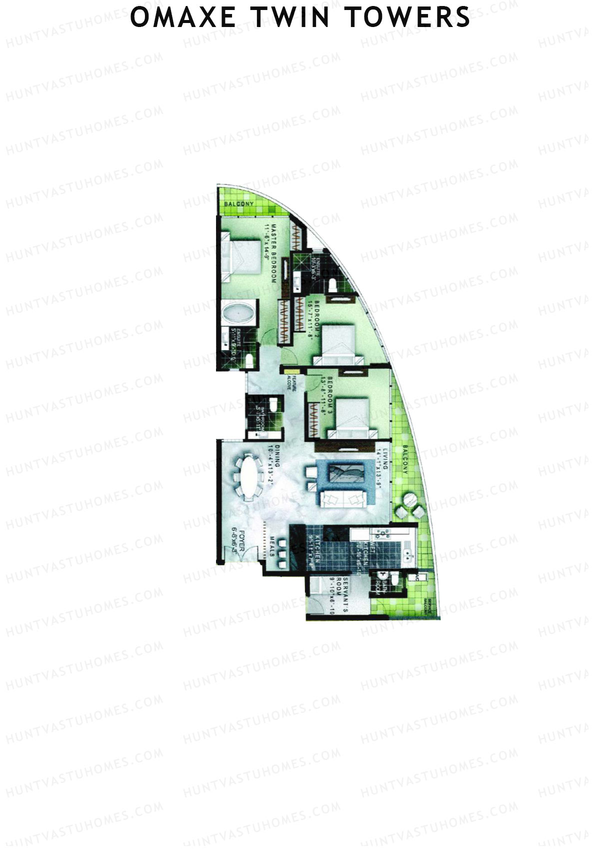 Omaxe Twin Towers Petronas Unit 3 Floor Plan