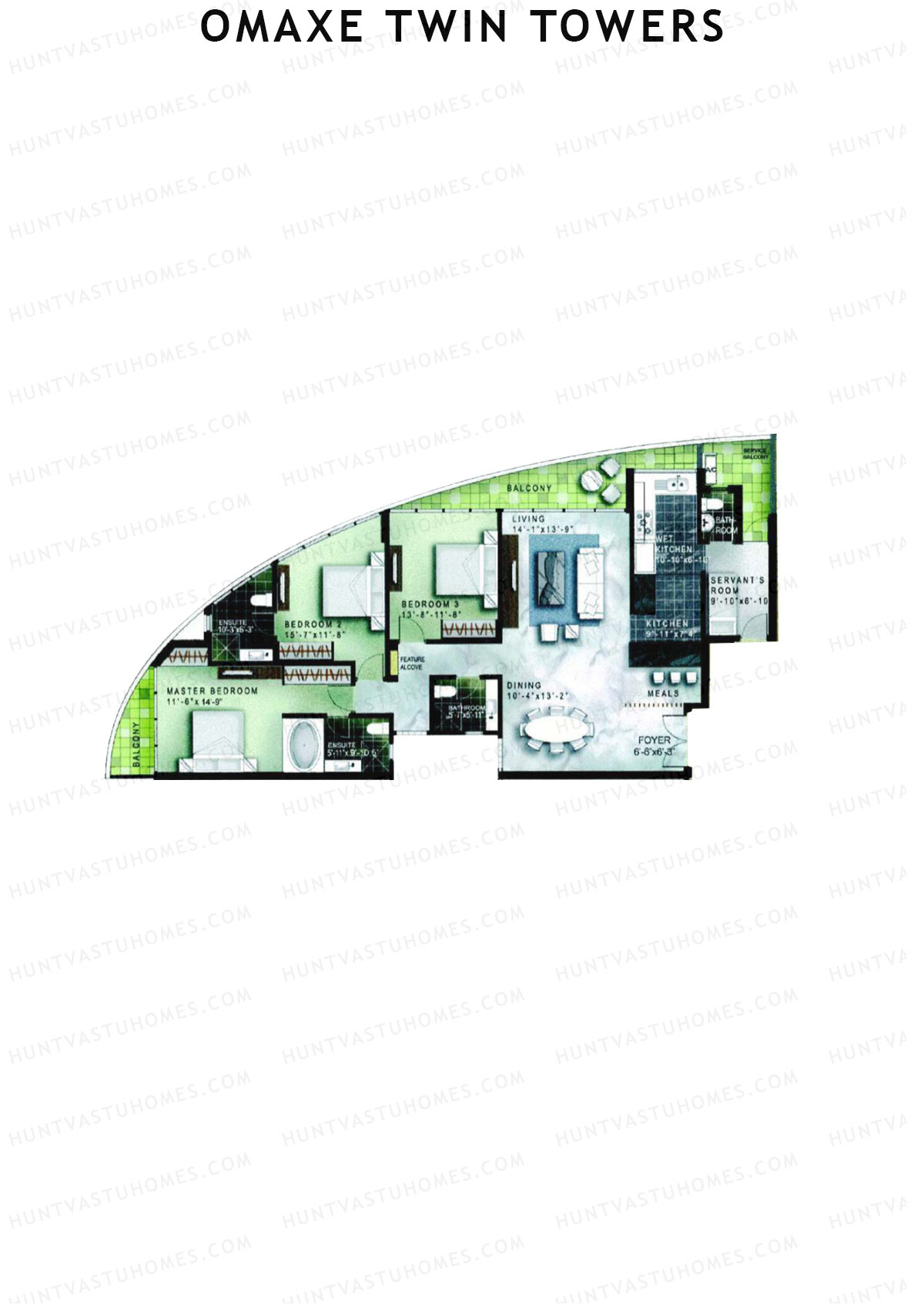 Omaxe Twin Towers Sears Unit 1 Floor Plan