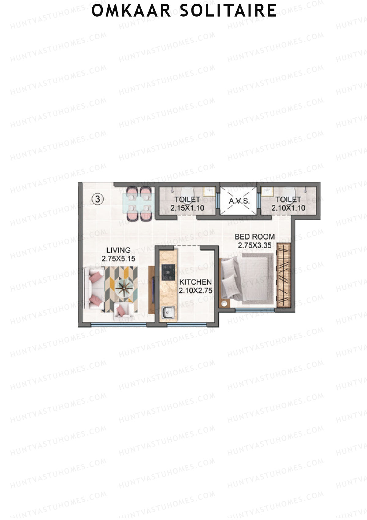 Omkaar Solitaire Tower A Unit 3 Floor Plan