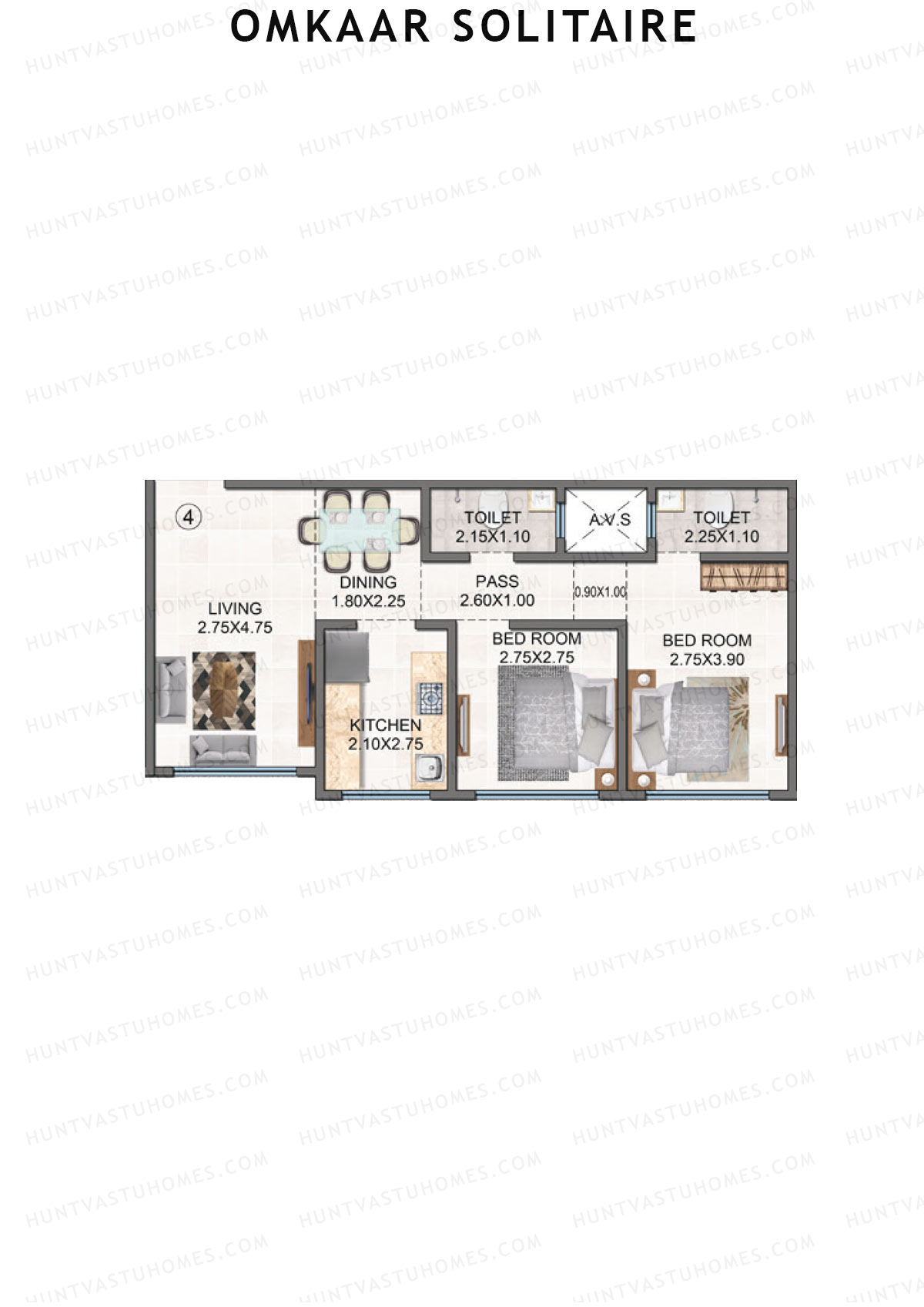 Omkaar Solitaire Tower A Unit 4 Floor Plan