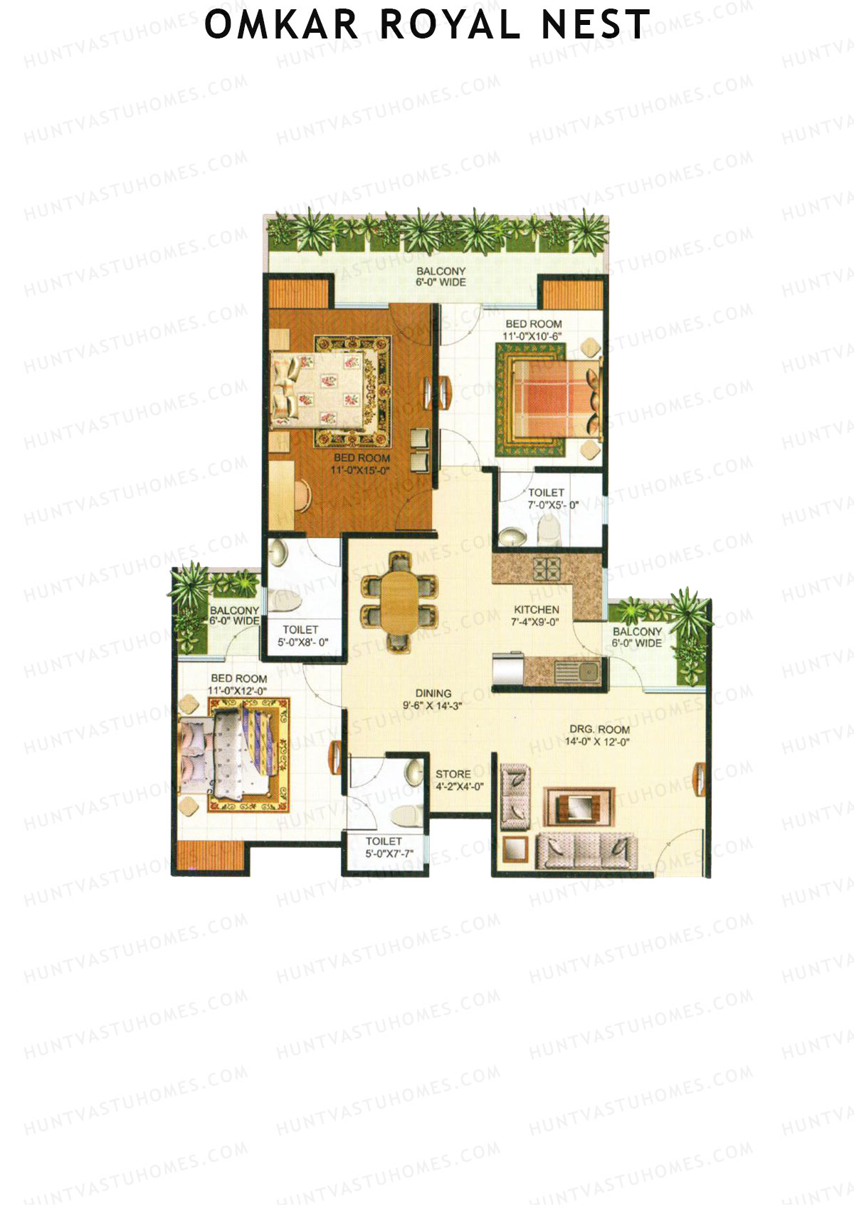 Omkar Royal Nest Tower N1 Unit 2 Floor Plan