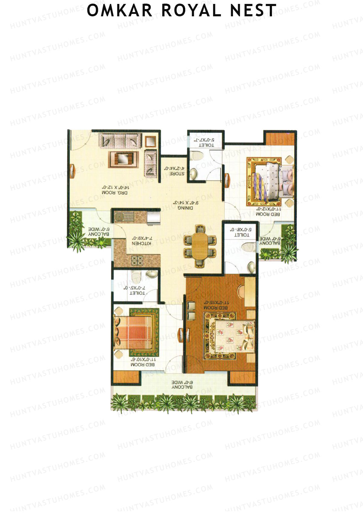 Omkar Royal Nest Tower N1 Unit 5 Floor Plan