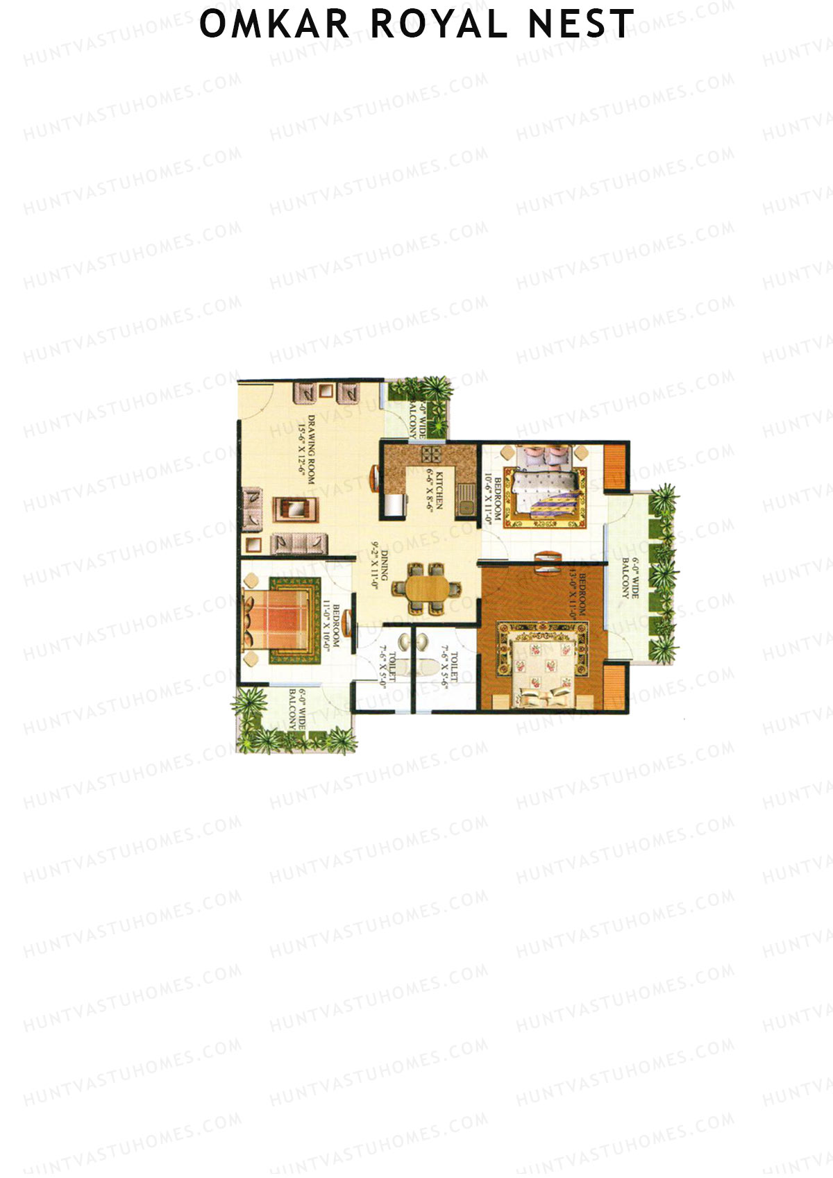 Omkar Royal Nest Tower N2 Unit 1 Floor Plan