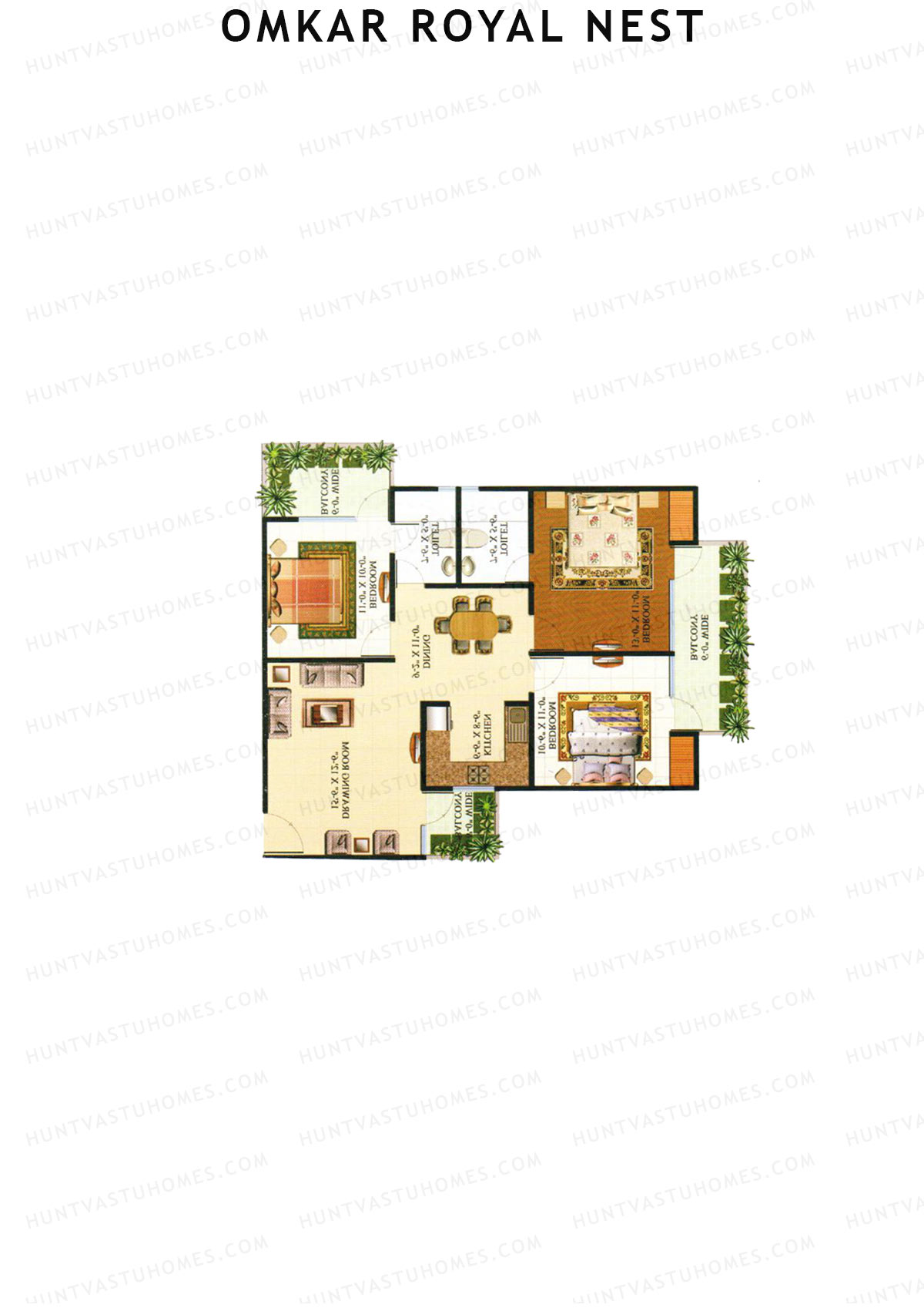 Omkar Royal Nest Tower N2 Unit 3 Floor Plan
