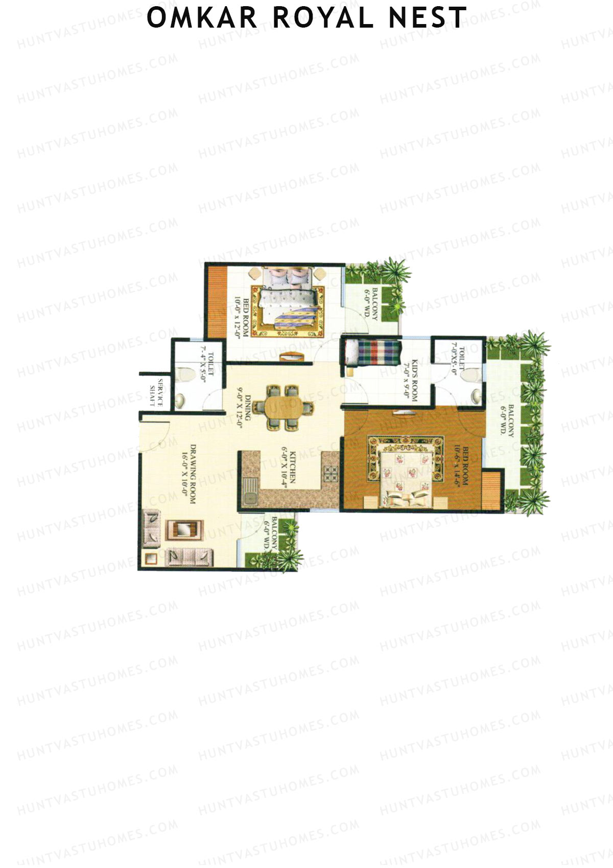 Omkar Royal Nest Tower N3 Unit 1 Floor Plan