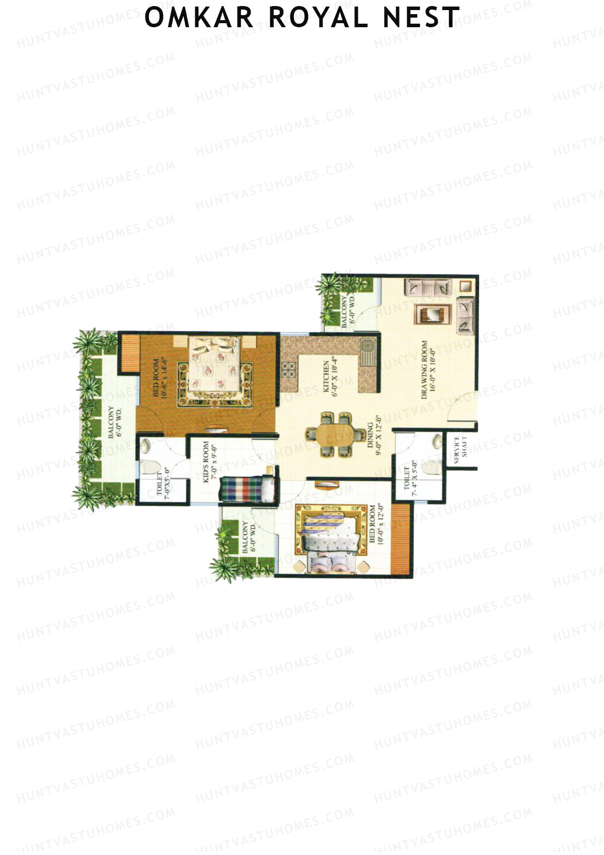 Omkar Royal Nest Tower N3 Unit 5 Floor Plan