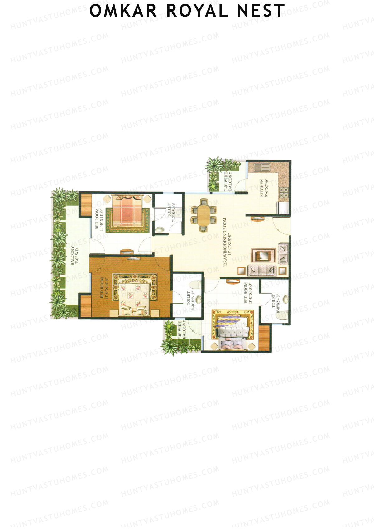 Omkar Royal Nest Tower N4 Unit 1 Floor Plan