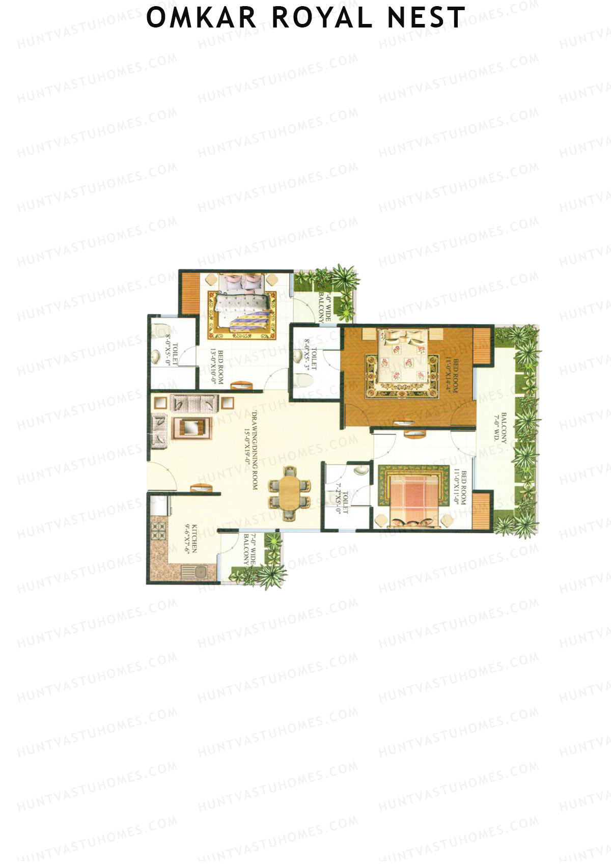 Omkar Royal Nest Tower N4 Unit 3 Floor Plan