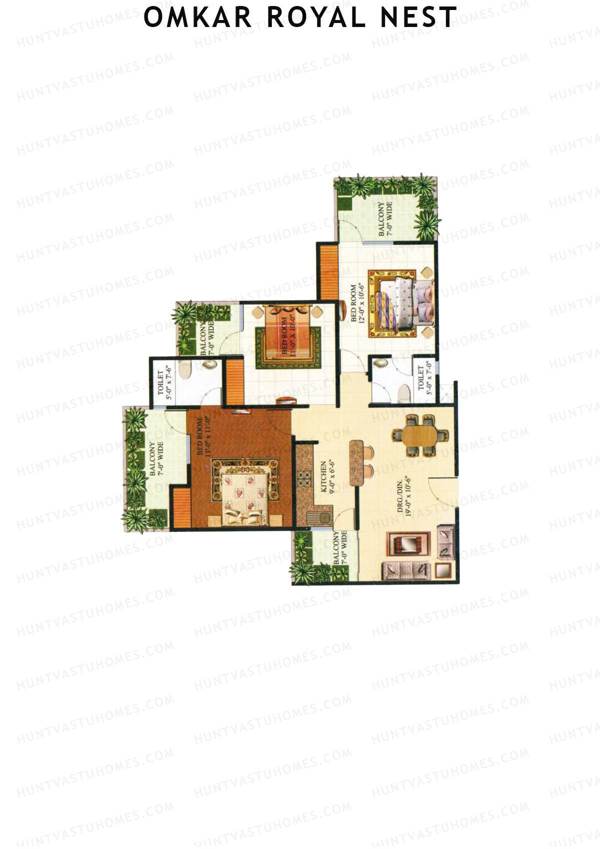 Omkar Royal Nest Tower N4 Unit 5 Floor Plan