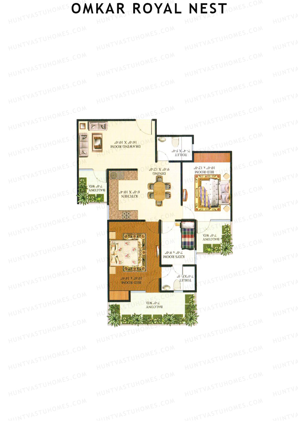 Omkar Royal Nest Tower N6 Unit 5 Floor Plan