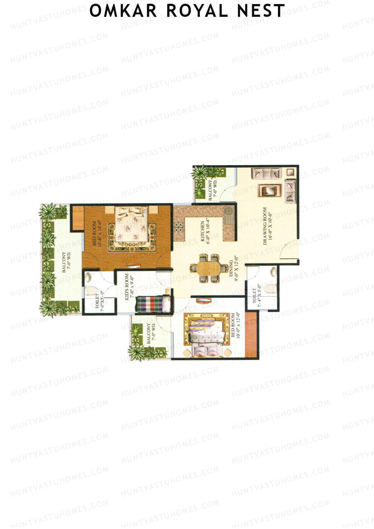 Omkar Royal Nest Tower N7 Unit 1 Floor Plan