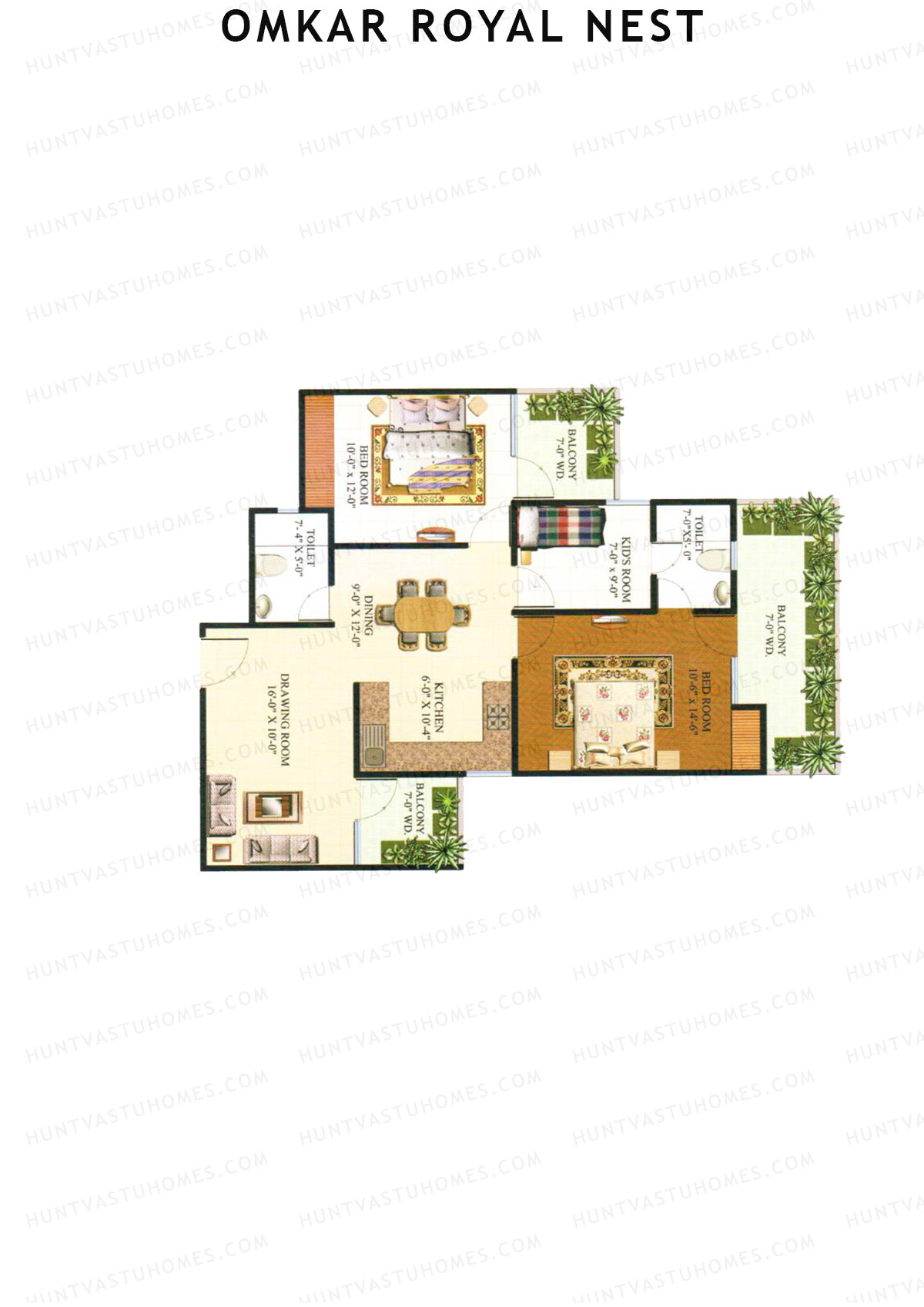 Omkar Royal Nest Tower N8 Unit 2 Floor Plan