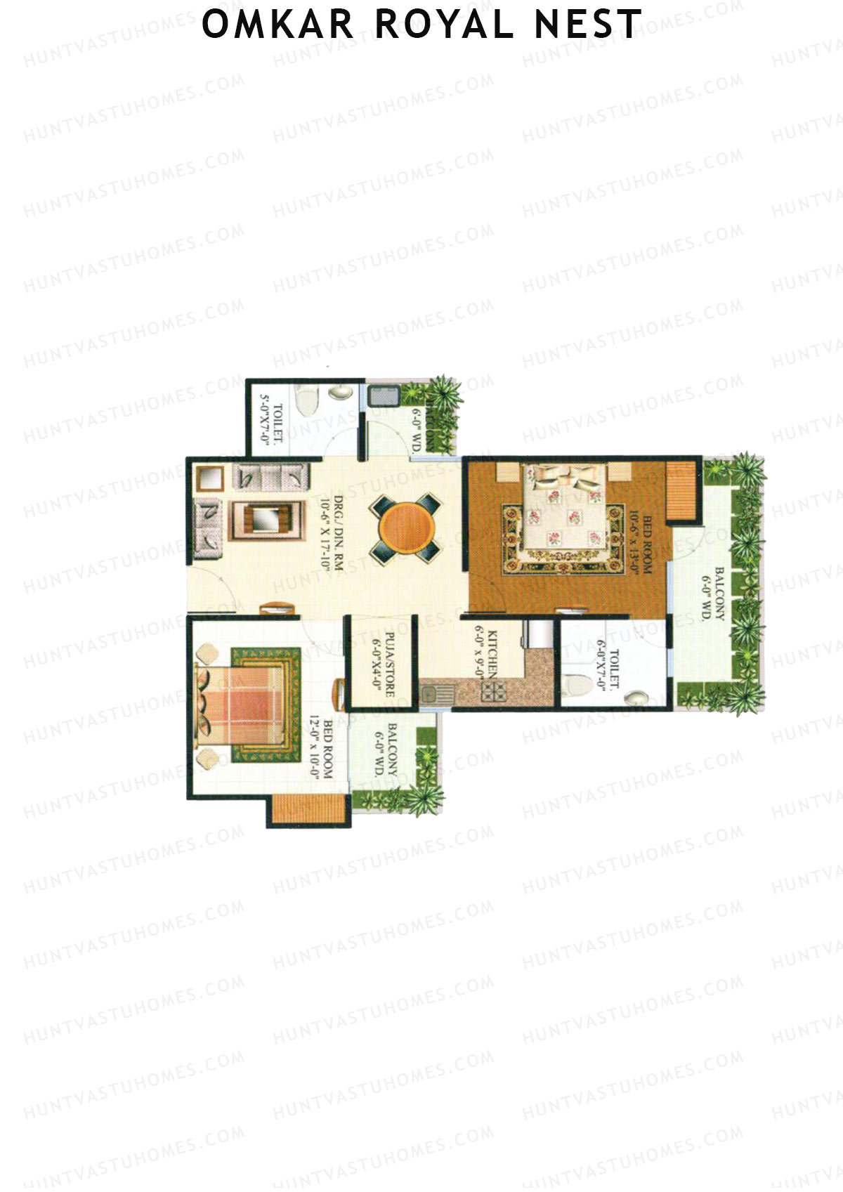 Omkar Royal Nest Tower N8 Unit 3 Floor Plan