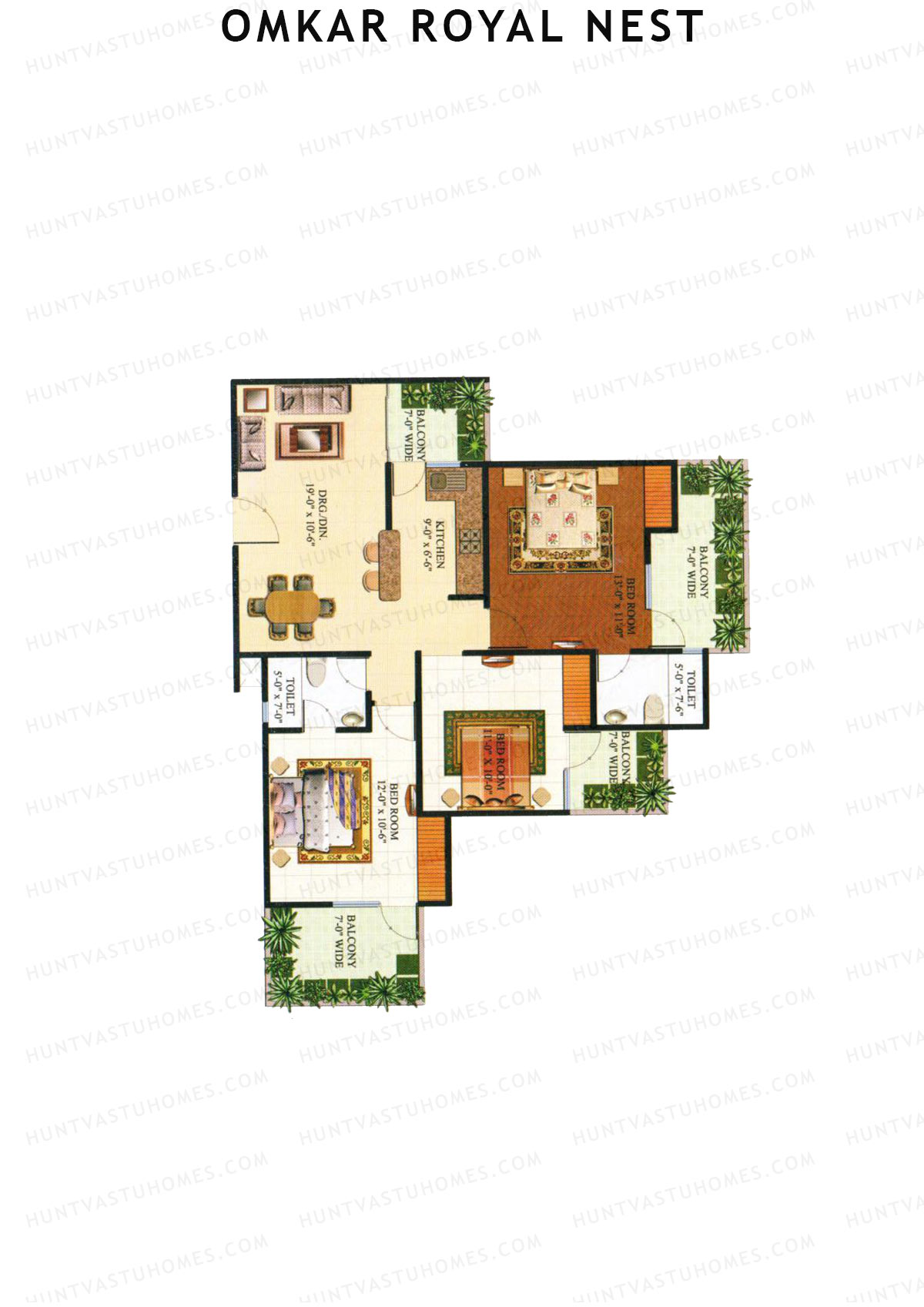 Omkar Royal Nest Tower N8 Unit 4 Floor Plan