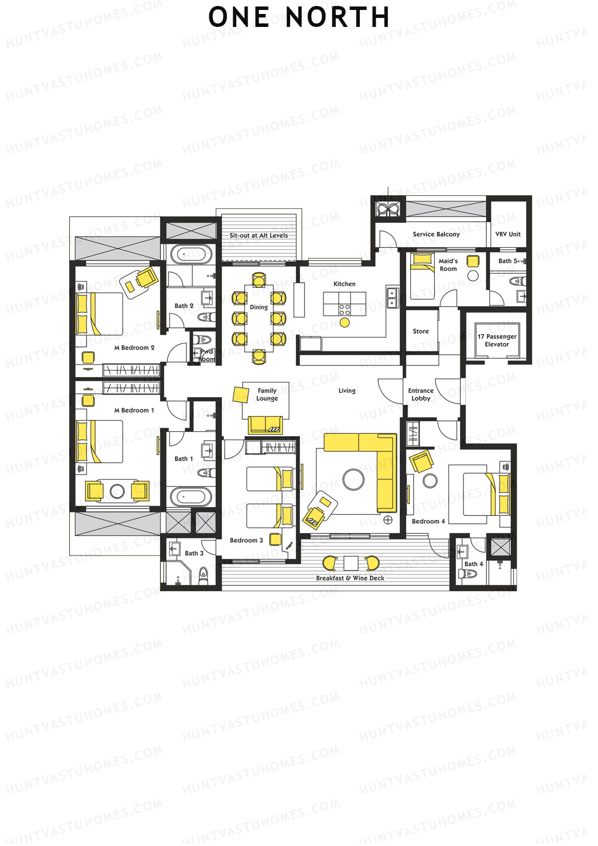 One North Tower Izar Unit 1 Floor Plan