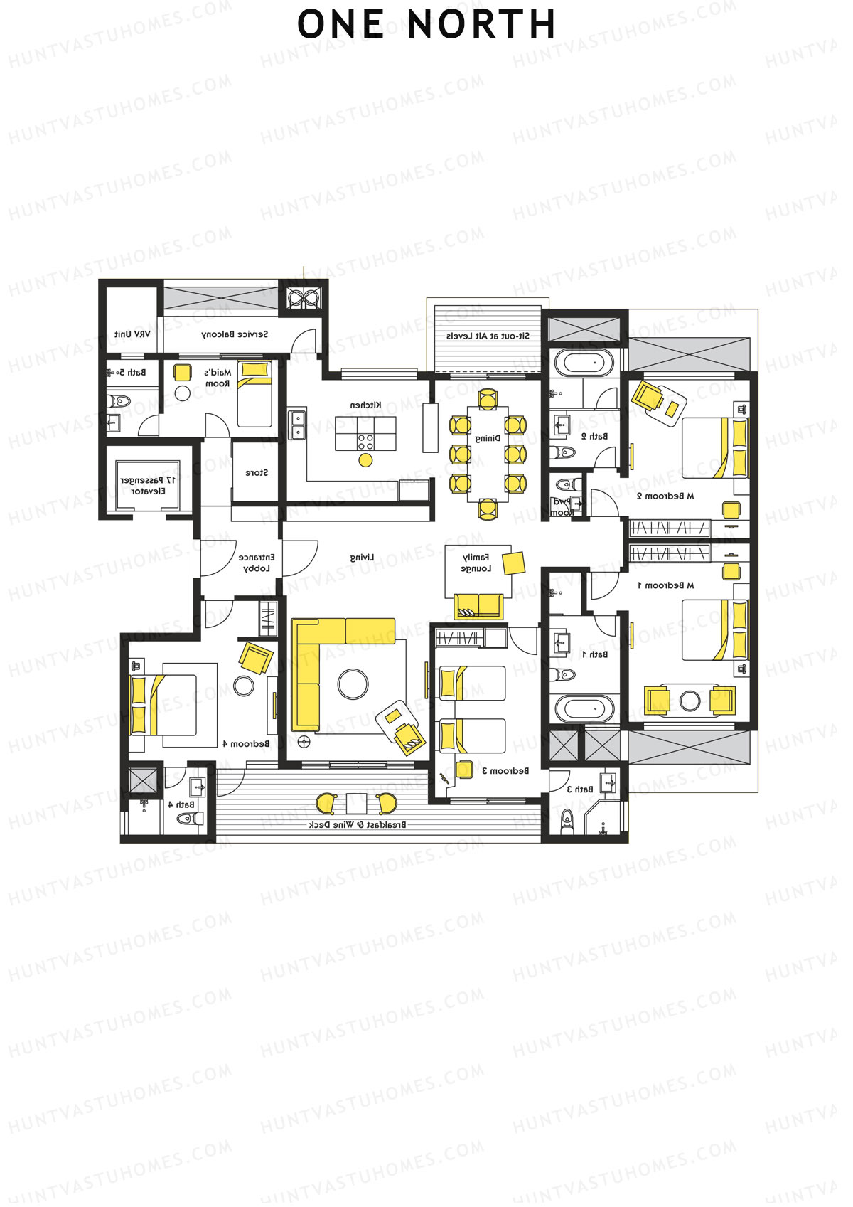 One North Tower Izar Unit 2 Floor Plan