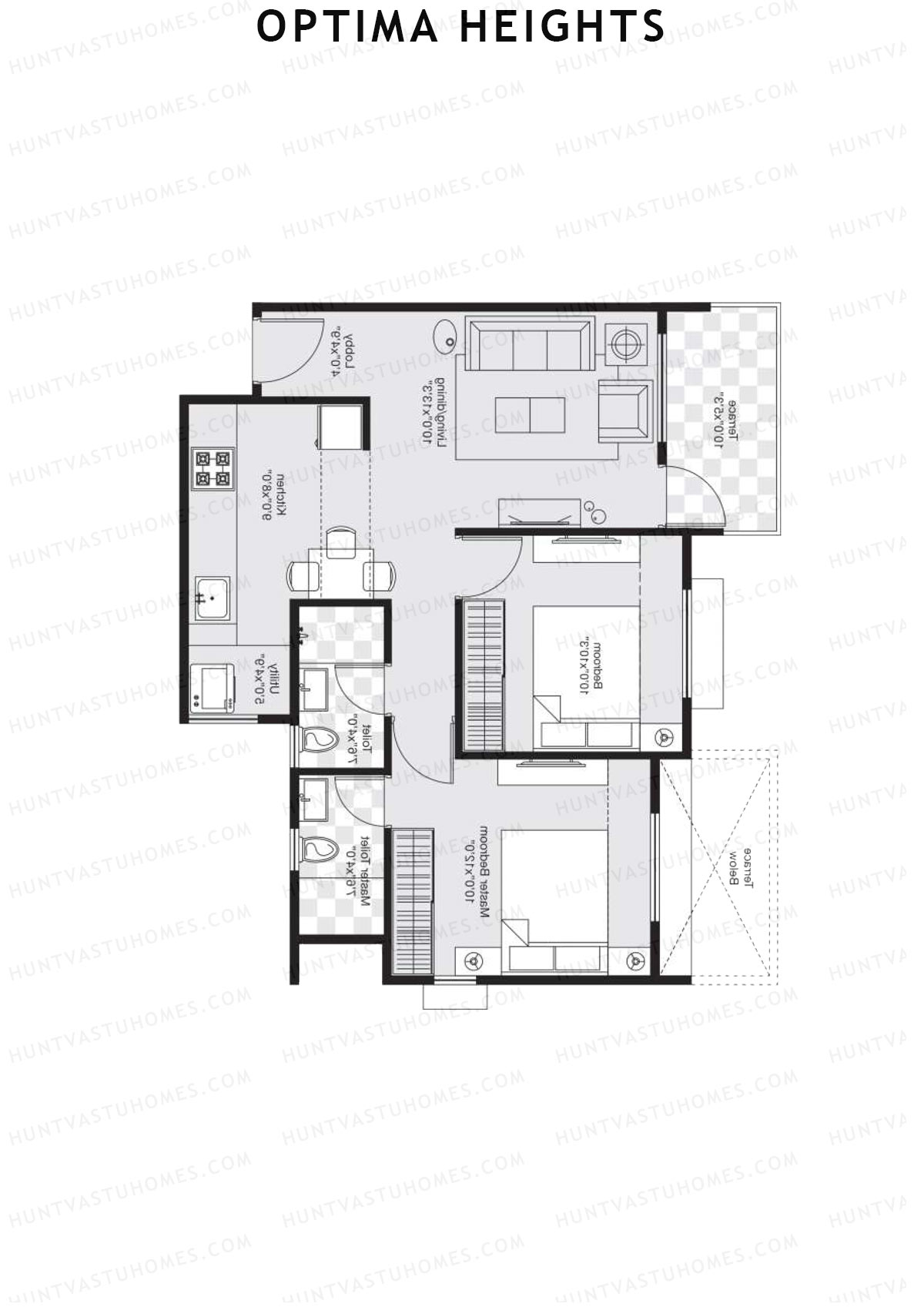 Optima Heights Wing B Unit 5 (Type 1) Floor Plan