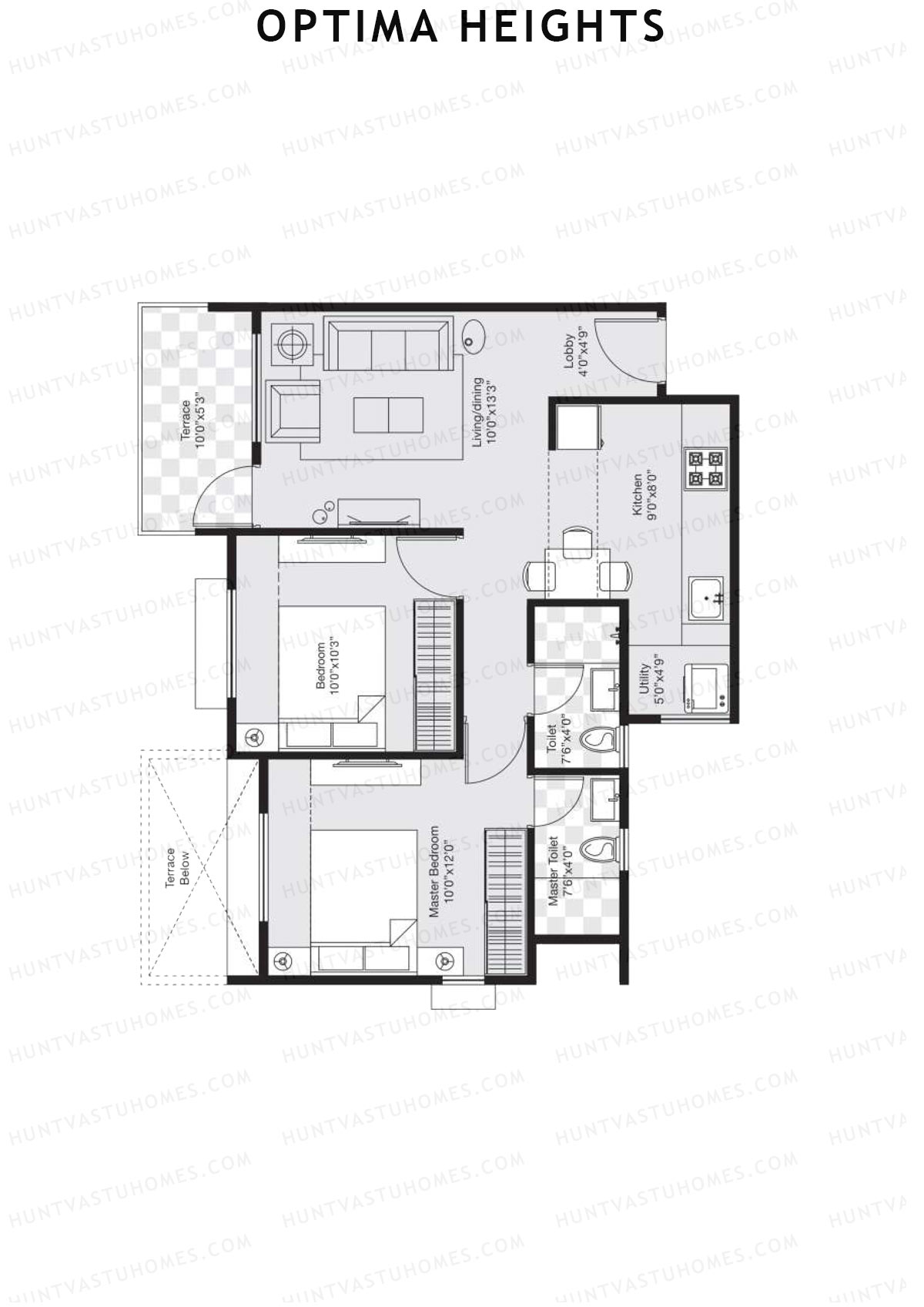 Optima Heights Wing B Unit 6 (Type 1) Floor Plan
