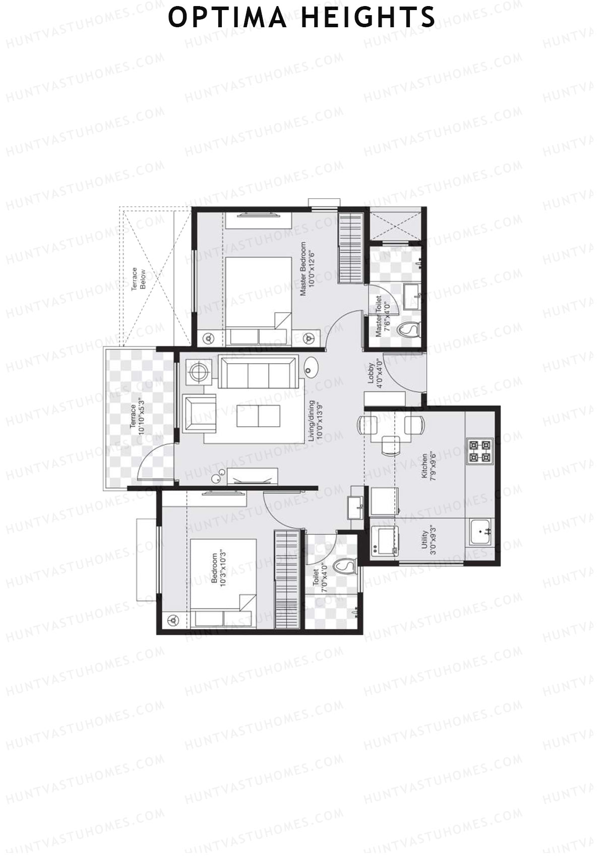 Optima Heights Wing C Unit 10 (Type 2) Floor Plan
