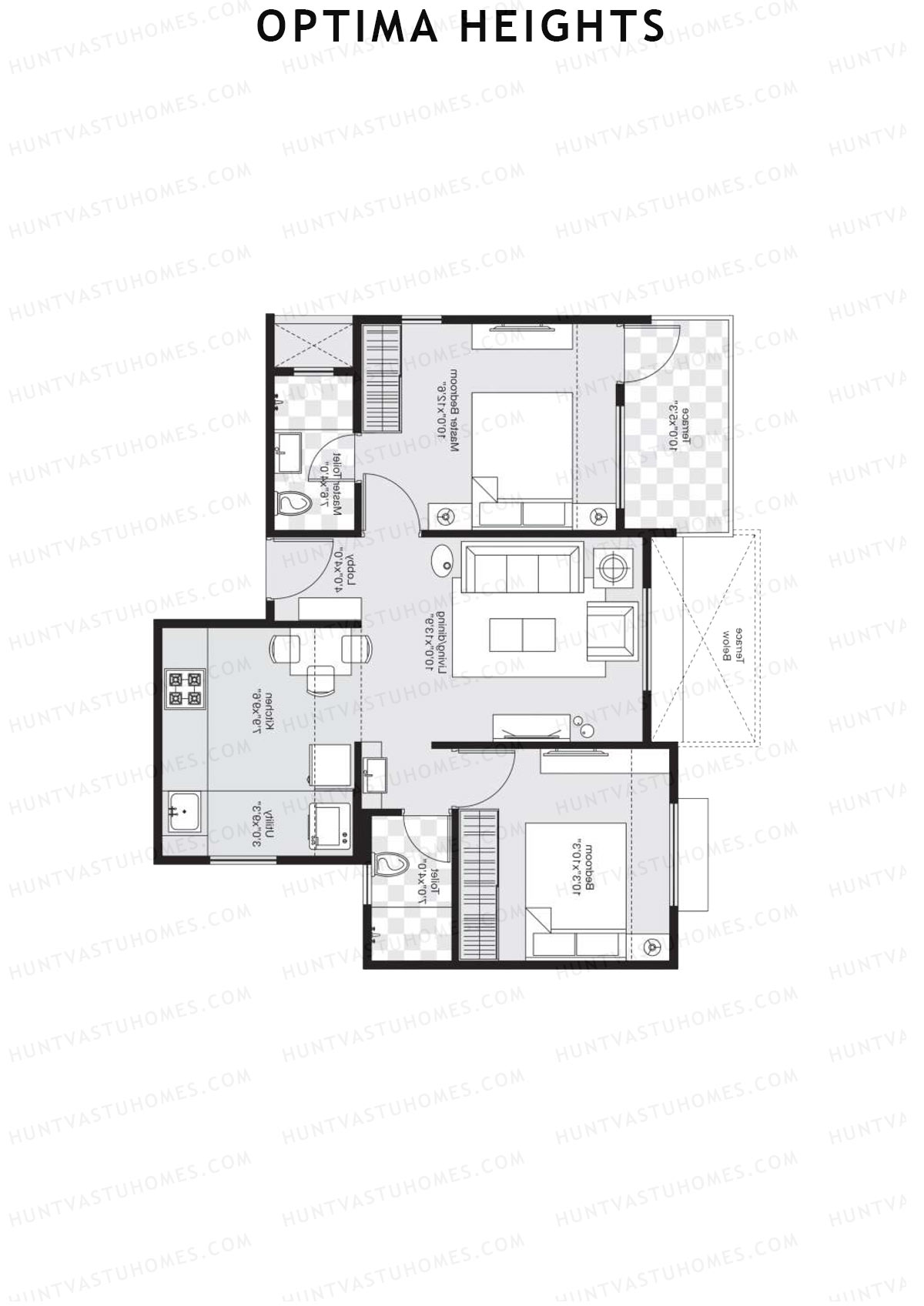Optima Heights Wing C Unit 1 (Type 2) Floor Plan
