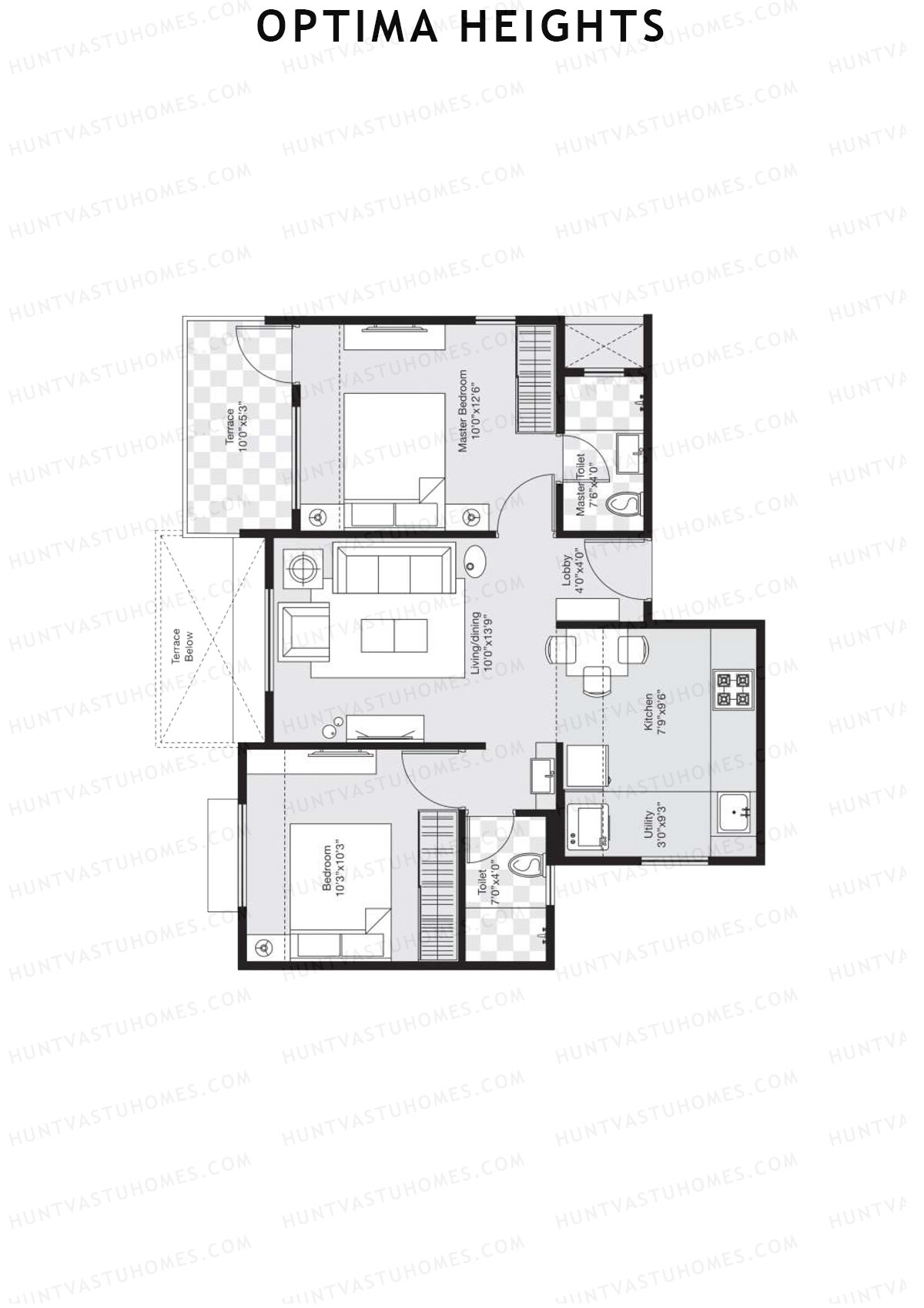 Optima Heights Wing D Unit 10 (Type 2) Floor Plan