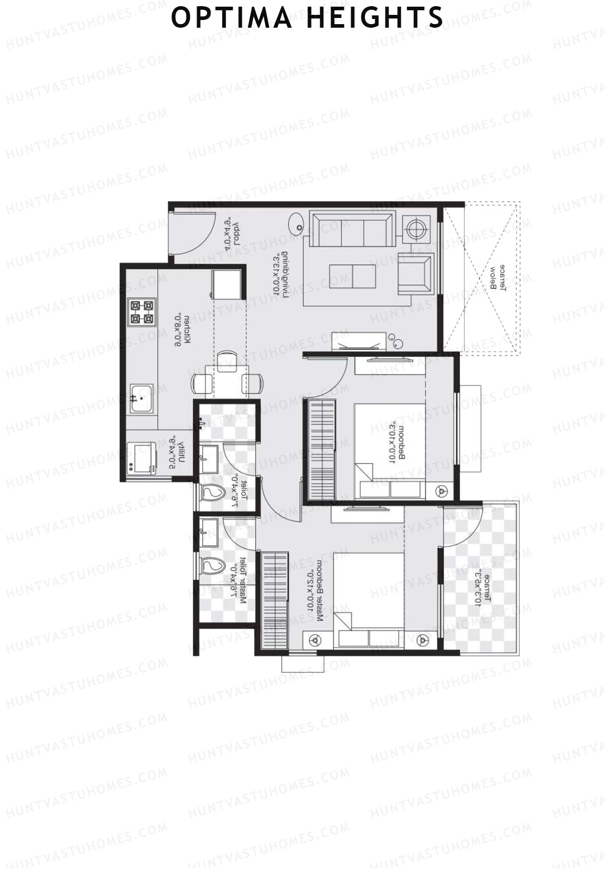 Optima Heights Wing D Unit 5 (Type 1) Floor Plan