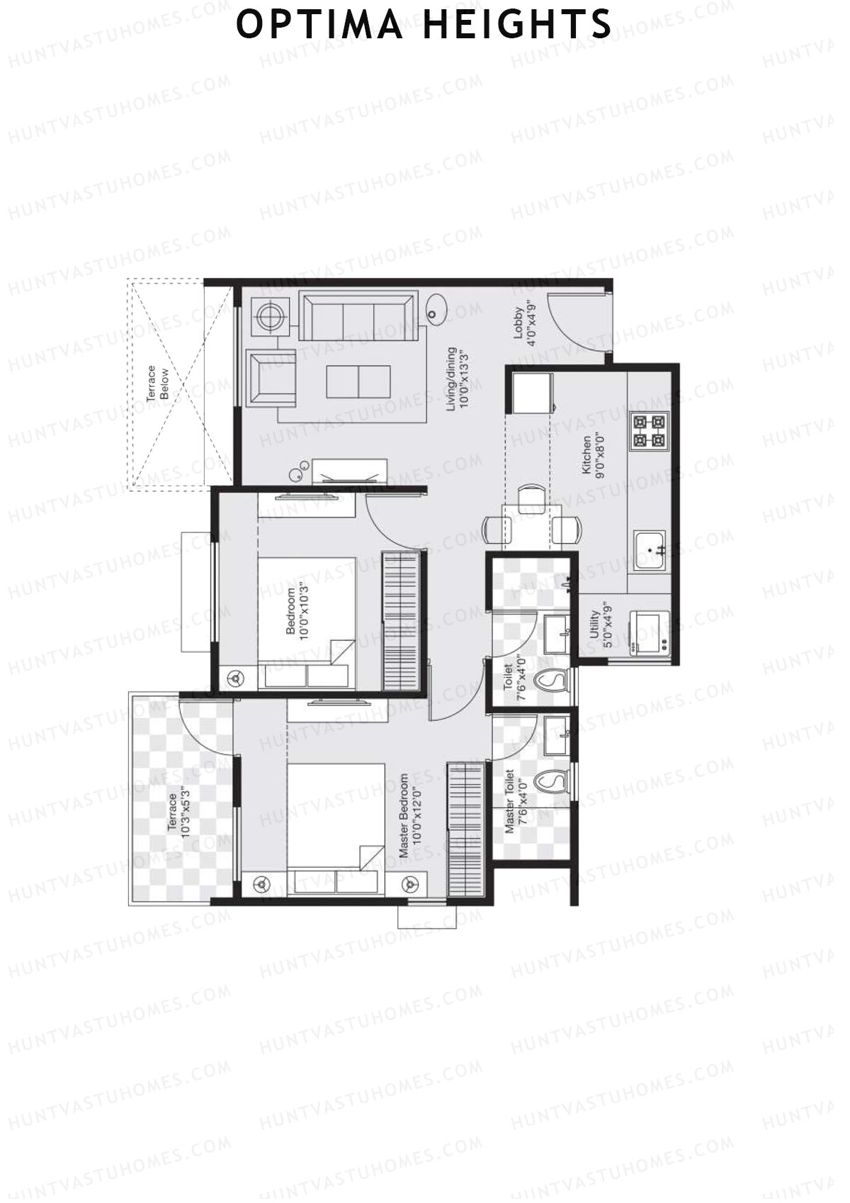 Optima Heights Wing D Unit 6 (Type 1) Floor Plan