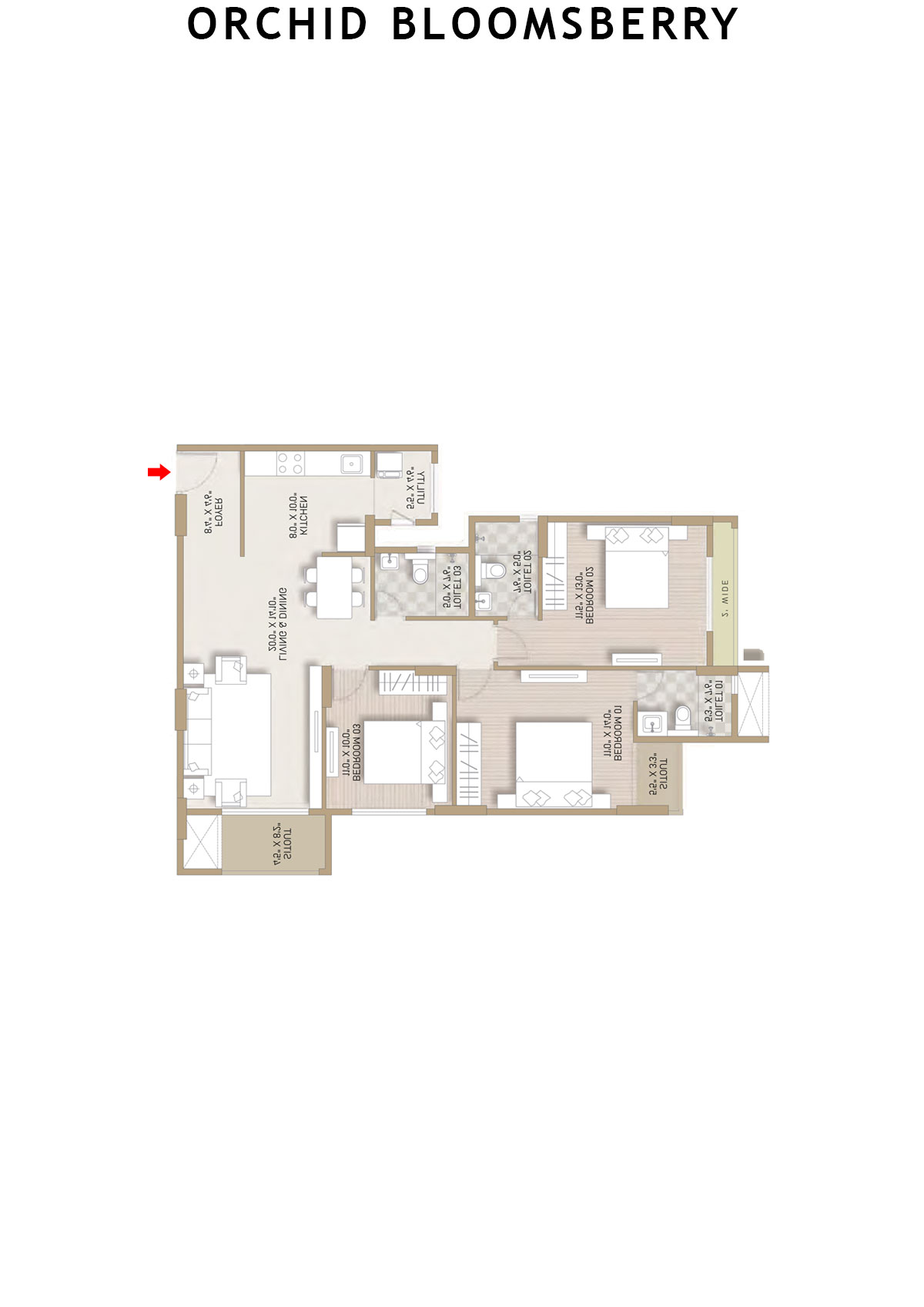 Orchid Bloomsberry Tower A Unit 2 Floor Plan