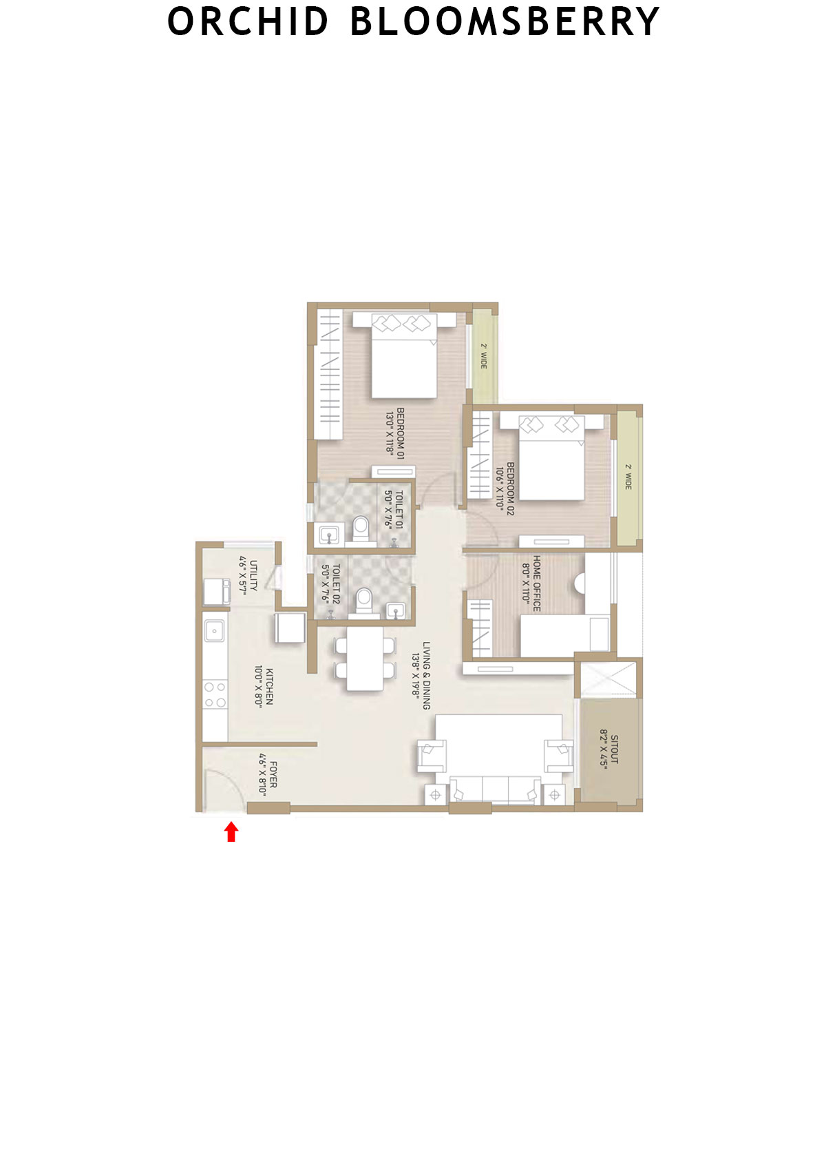 Orchid Bloomsberry Tower A Unit 6 Floor Plan