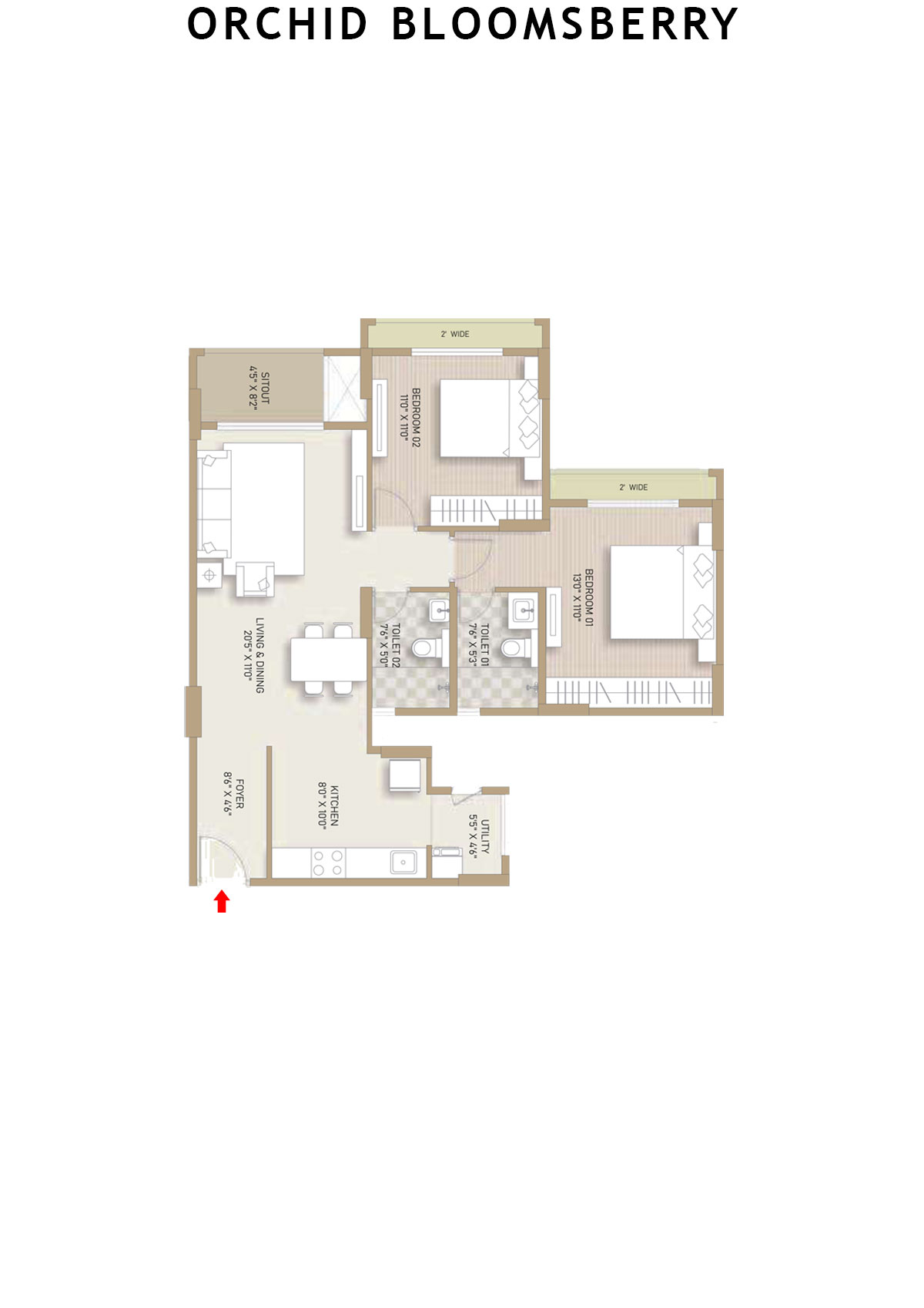 Orchid Bloomsberry Tower B Unit 6 Floor Plan